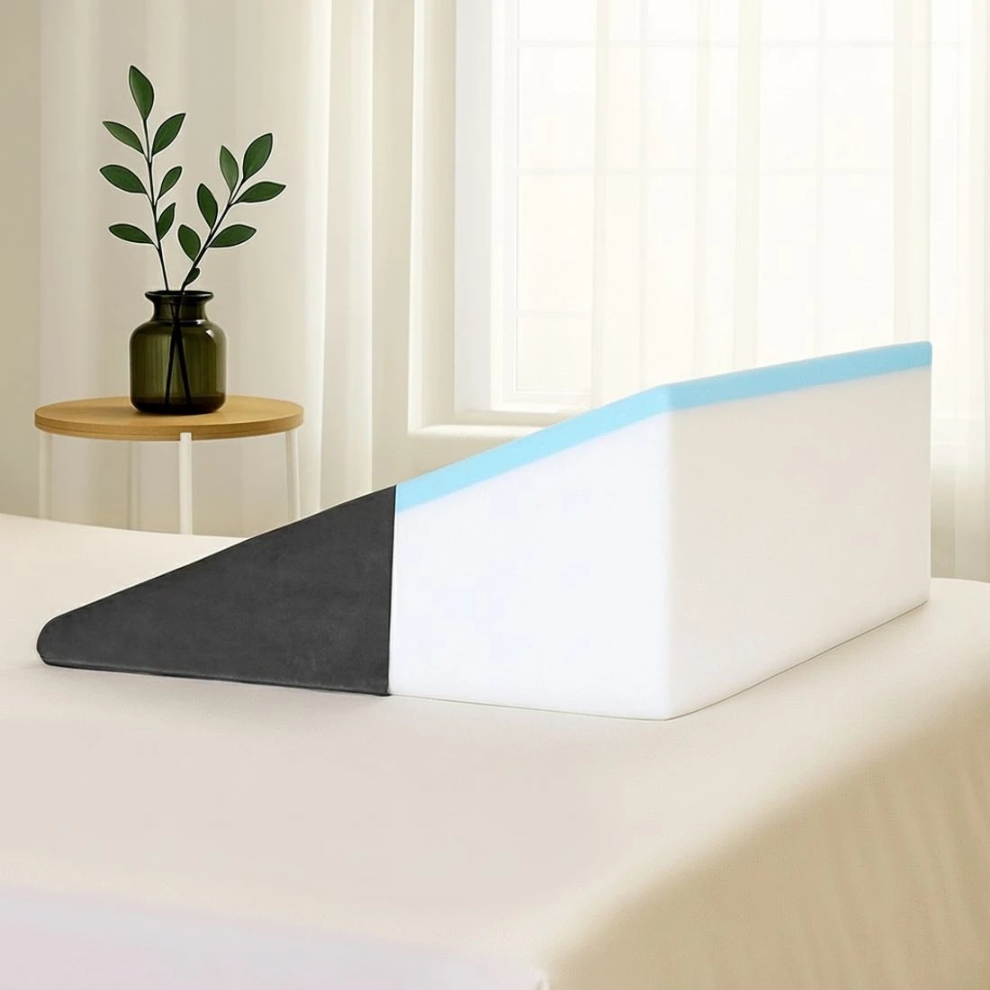 4 Giselle Bedding Wedge Pillow - Grey, 4 of 8