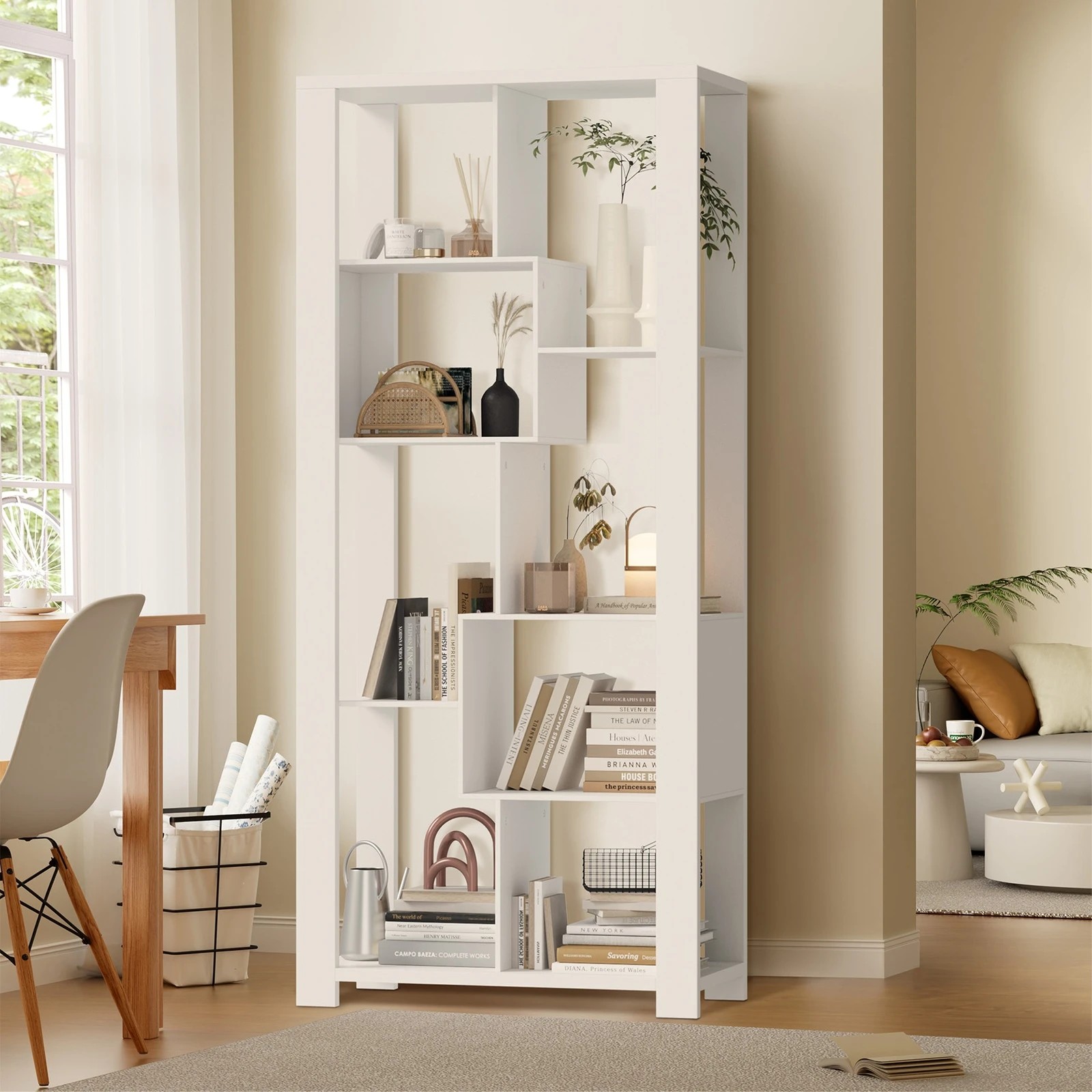 2 Oikiture Bookshelf Display Shelf Storage Cabinet Stand Organiser Bookcase
 - White, 2 of 9