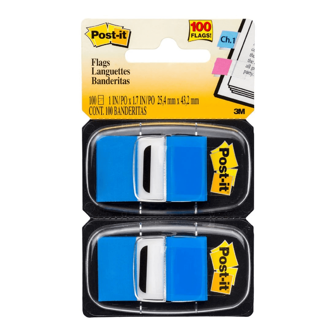 1 Post-it Flags 25x43mm Blue 2 Pack, 1 of 3