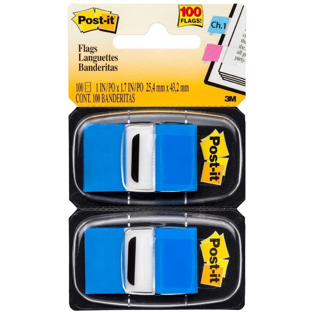1 Post-it Flags 25x43mm Blue 2 Pack, 1 of 3