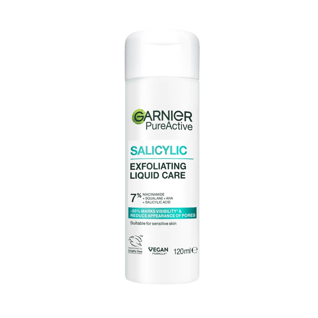 1 Garnier PureActive Salicylic Exfoliating Liquid Care 120ml - 7% Niacinamide, Squalane, AHA and Salicylic Acid, 1 of 6