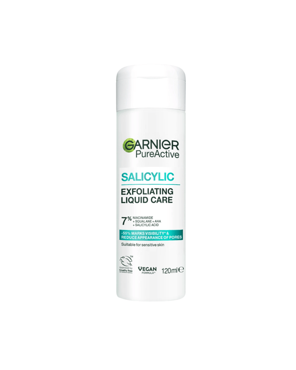 Garnier PureActive Salicylic Exfoliating Liquid Care 120ml - 7% Niacinamide, Squalane, AHA and Salicylic Acid