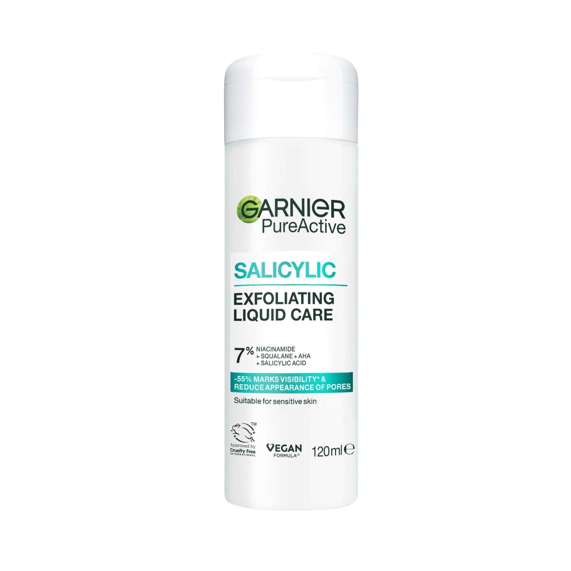 1 Garnier PureActive Salicylic Exfoliating Liquid Care 120ml - 7% Niacinamide, Squalane, AHA and Salicylic Acid, 1 of 6