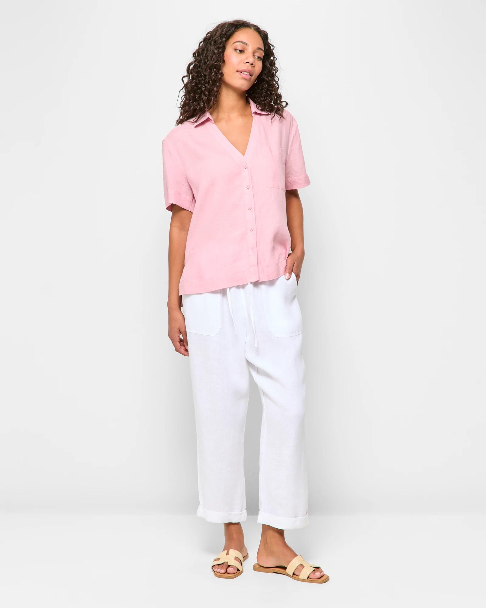 2 Target European Linen Shirt PINK, 2 of 5