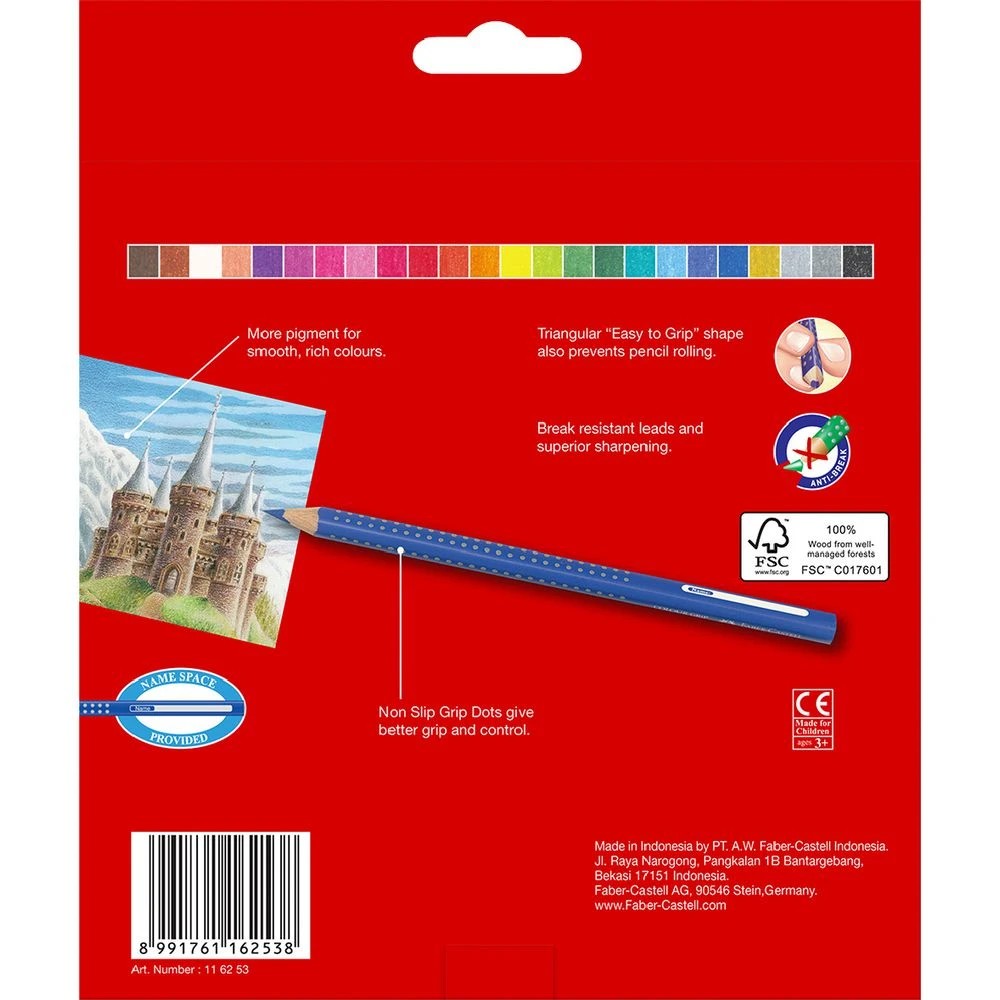 5 Faber-Castell Colour Grip Triangular Pencils 24 Pack, 5 of 5