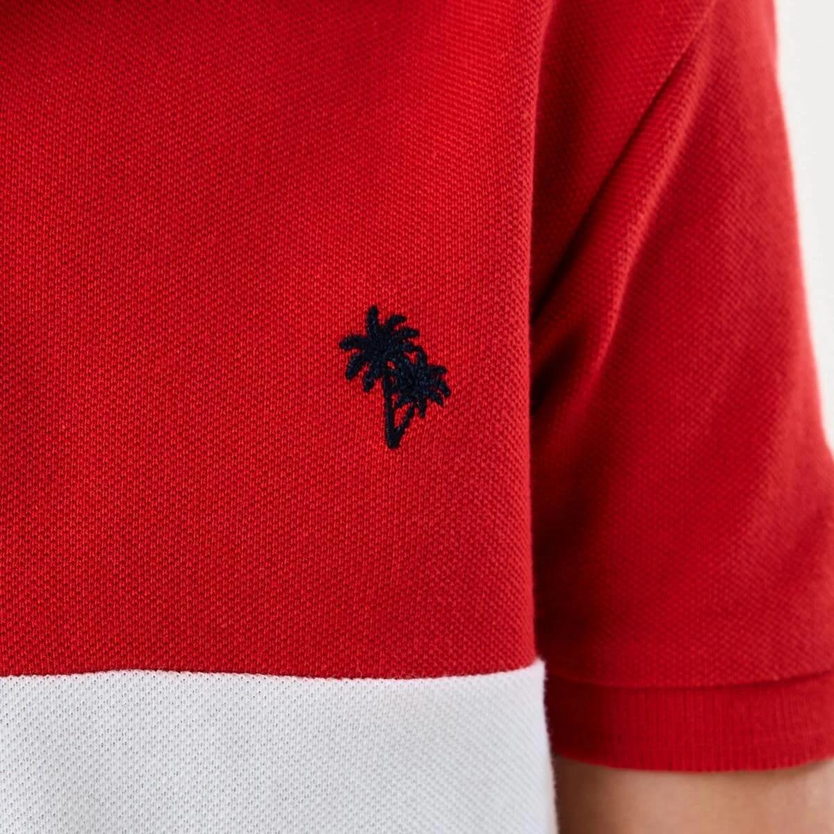 5 Colour Block Polo Shirt RUBICONDO RED, 5 of 7