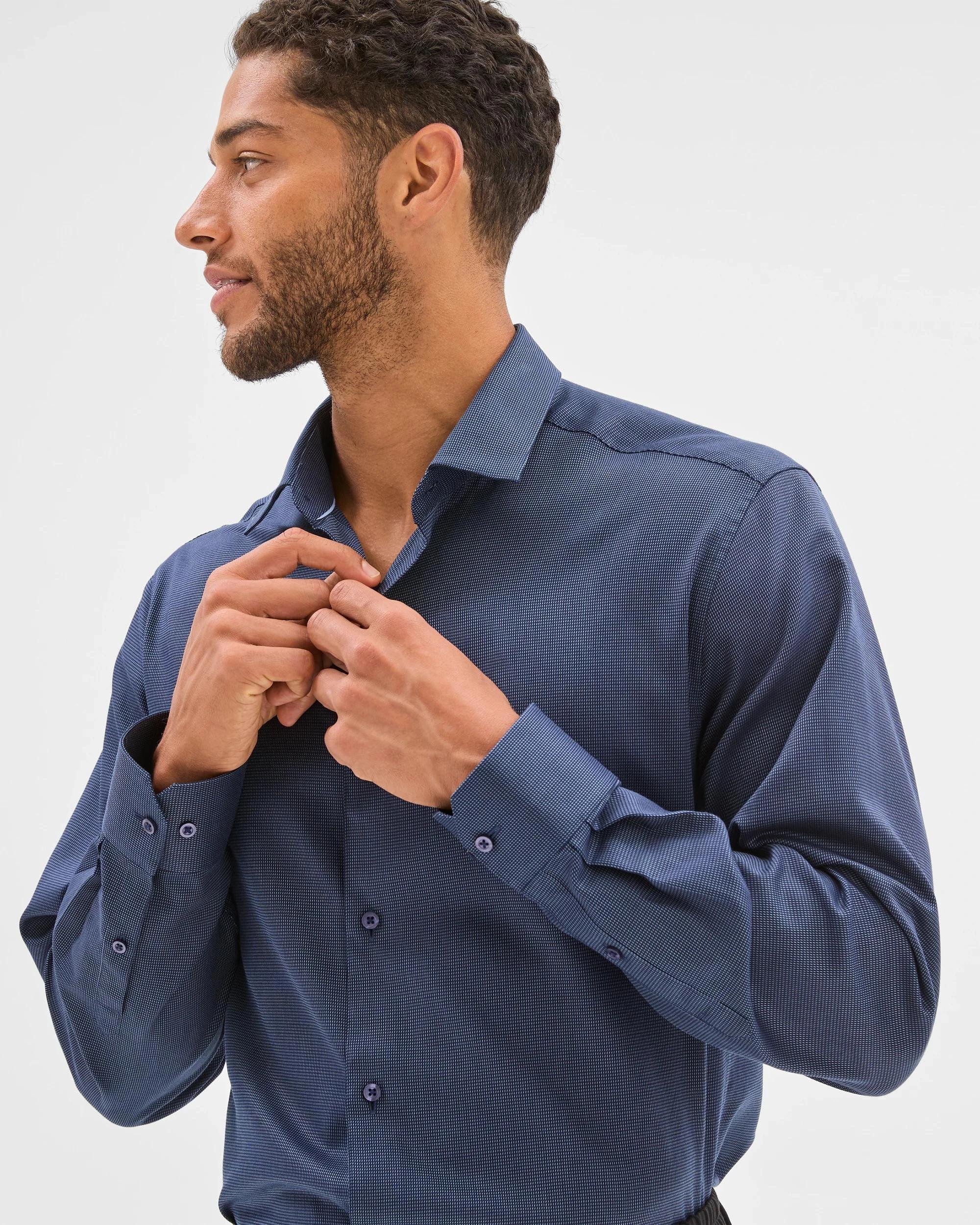 2 Preview Australian Cotton Textured Shirt NAVY, 2 of 6