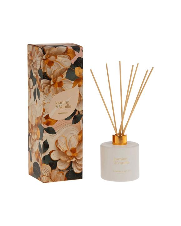 Bramble Bay Summer Blooms Jasmine & Vanilla Reed Diffuser Home Fragrance 180ml - White