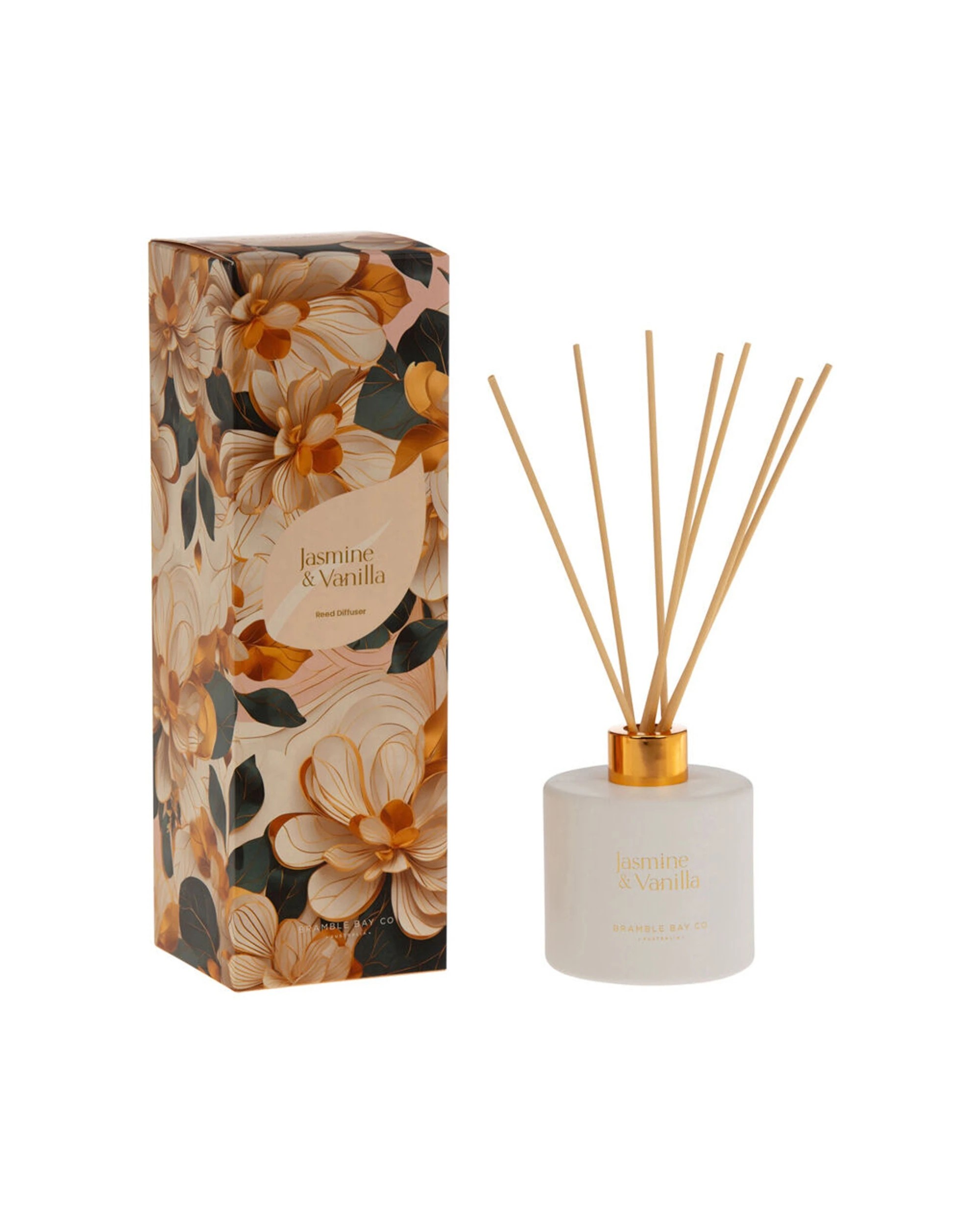 1 Bramble Bay Summer Blooms Jasmine & Vanilla Reed Diffuser Home Fragrance 180ml - White, 1 of 1