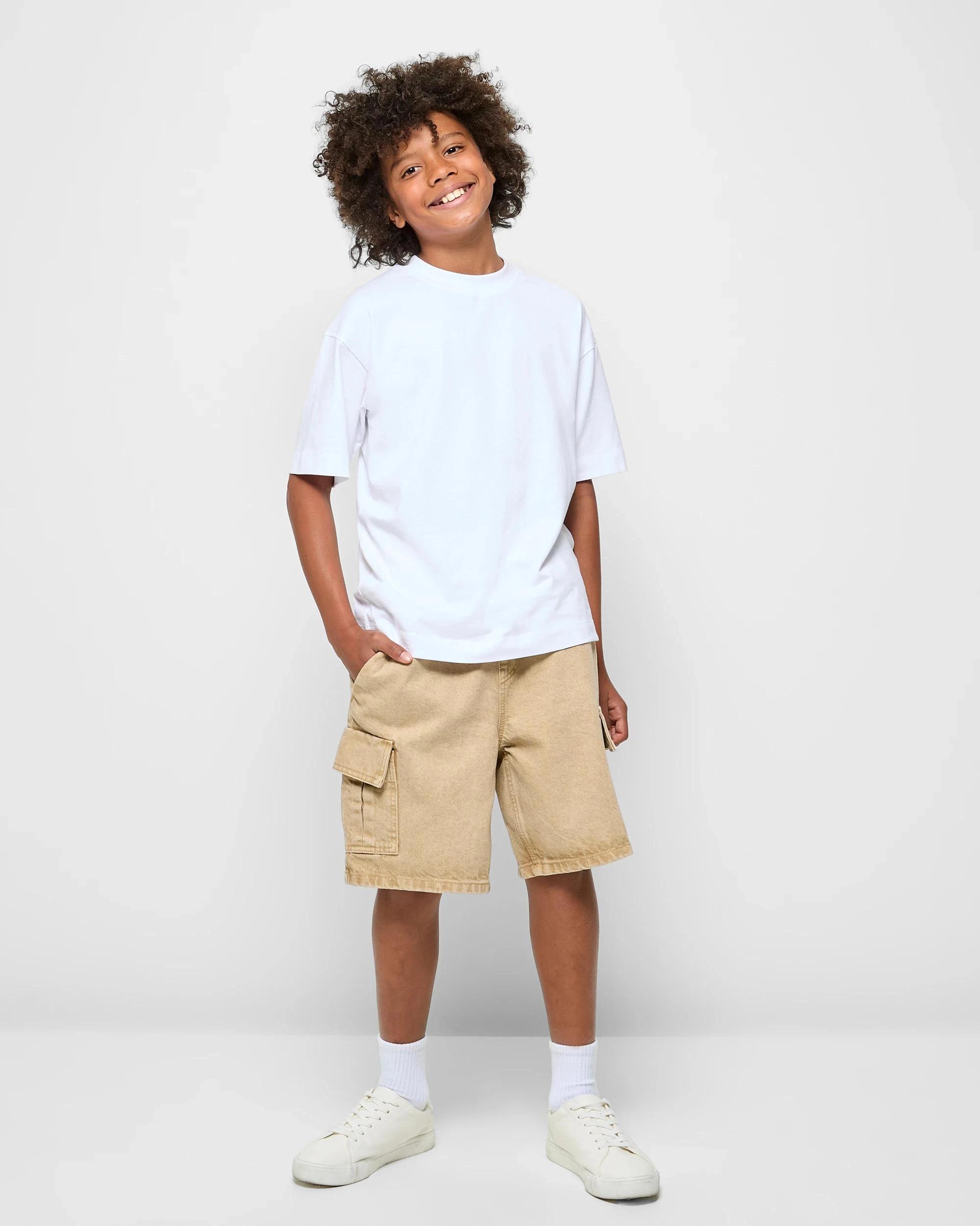 2 Target Denim Cargo Shorts TAN, 2 of 5