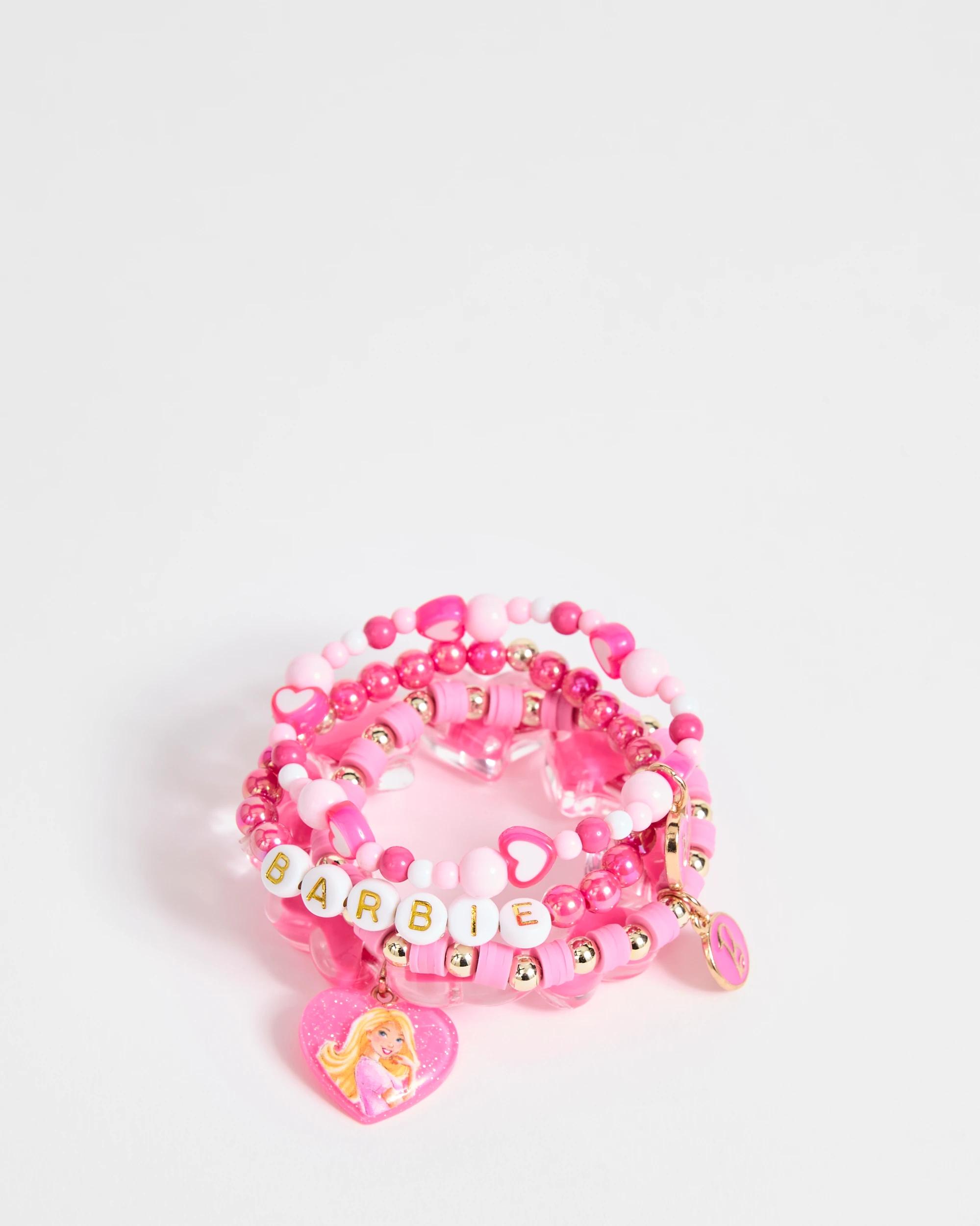 2 Barbie 4 Pack Stretch Bracelets PINK, 2 of 3