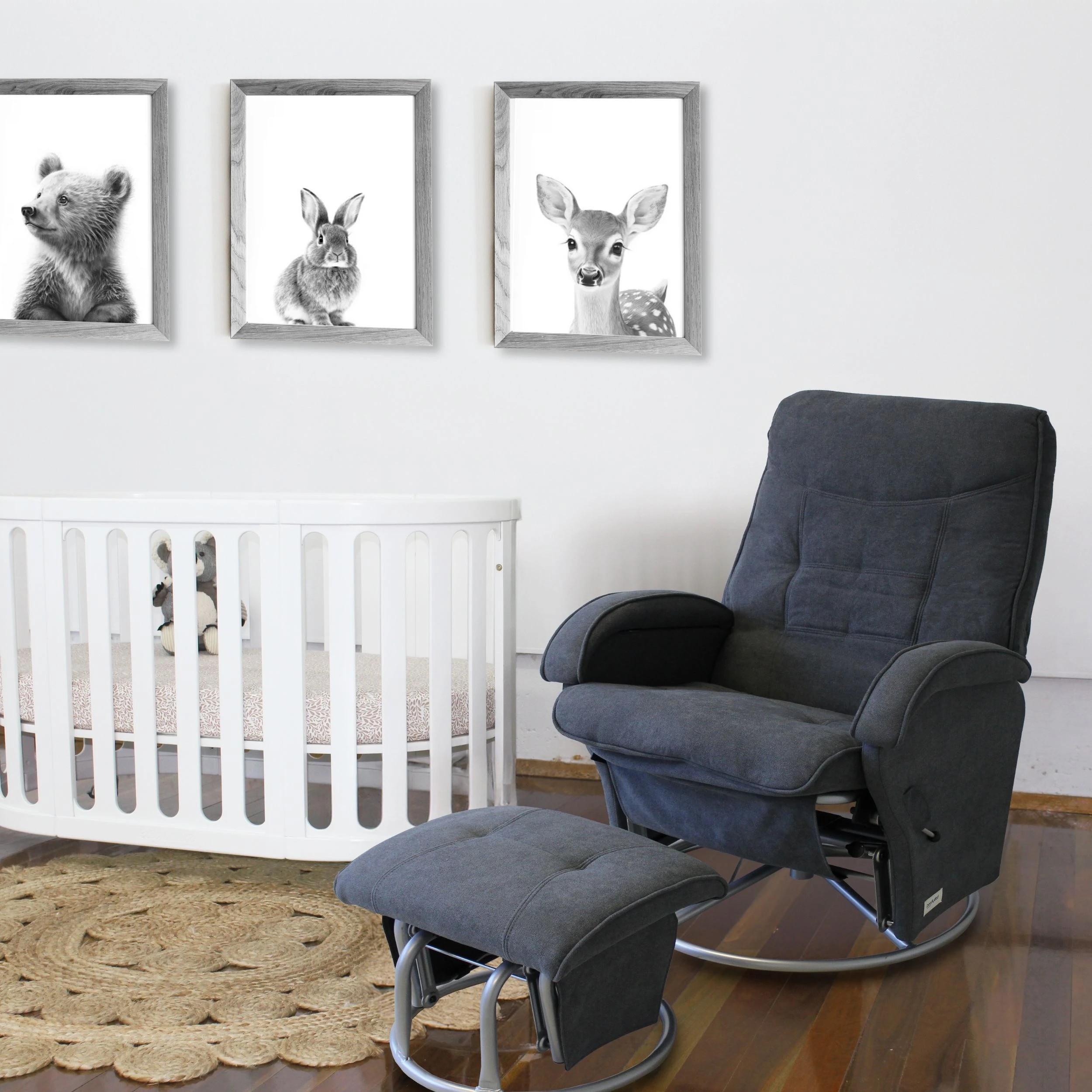 3 Babyhood Diva Feeding Glider Chair & Ottoman - Charcoal, 3 of 3