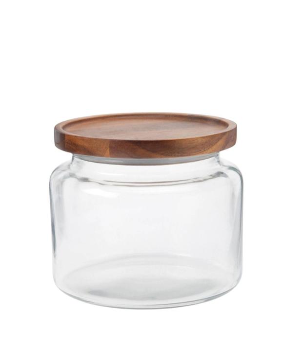 Anchor Hocking 1.9L Glass Jar with Acacia Sealing Lid Food Safe Storage Container Airtight