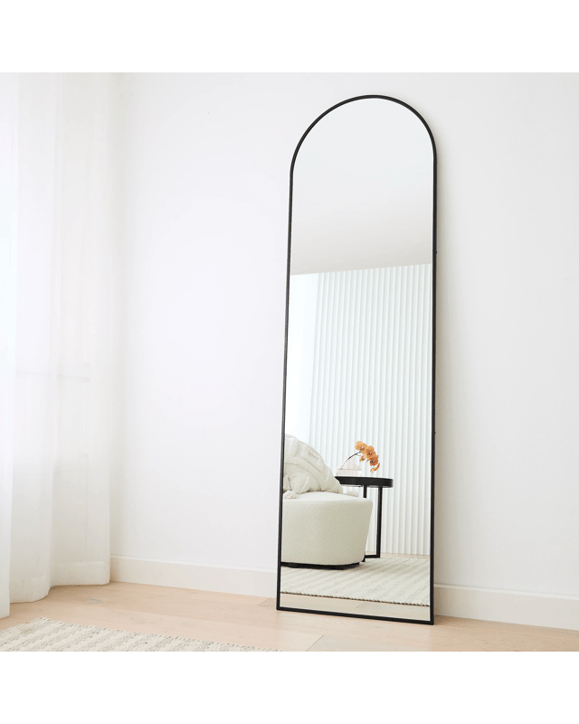 Arch Black Floor Mirror, 170cm x 