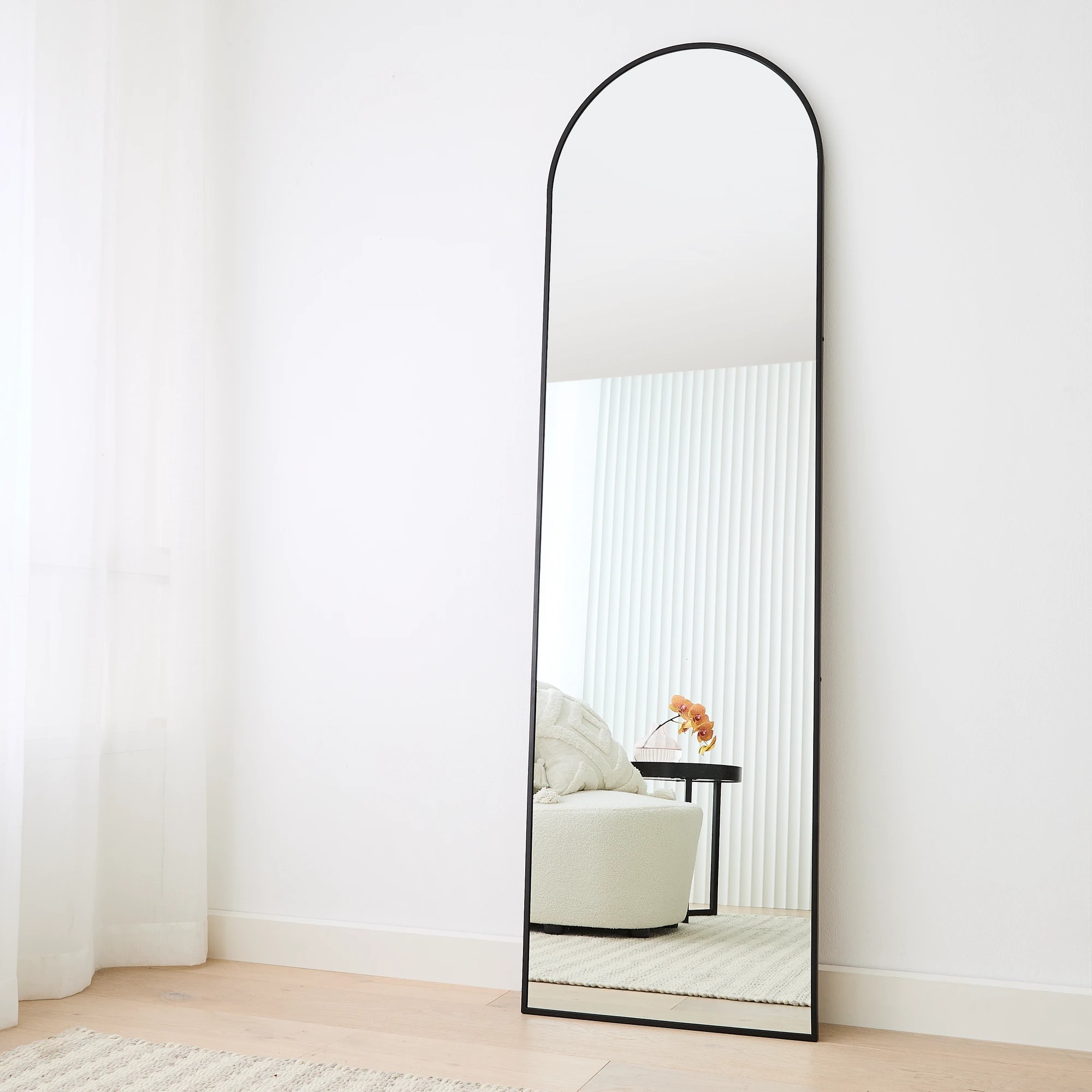 1 Arch Black Floor Mirror, 170cm x 50cm, 1 of 7