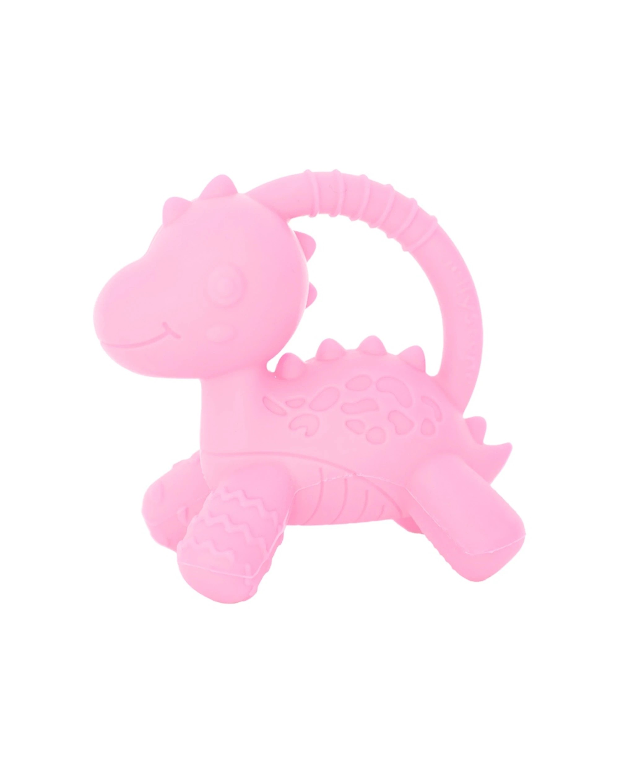 1 Jellystone Designs Dino Teether 3D Silicone Durable Lightweight Baby Teething Toy - Pink, 1 of 1