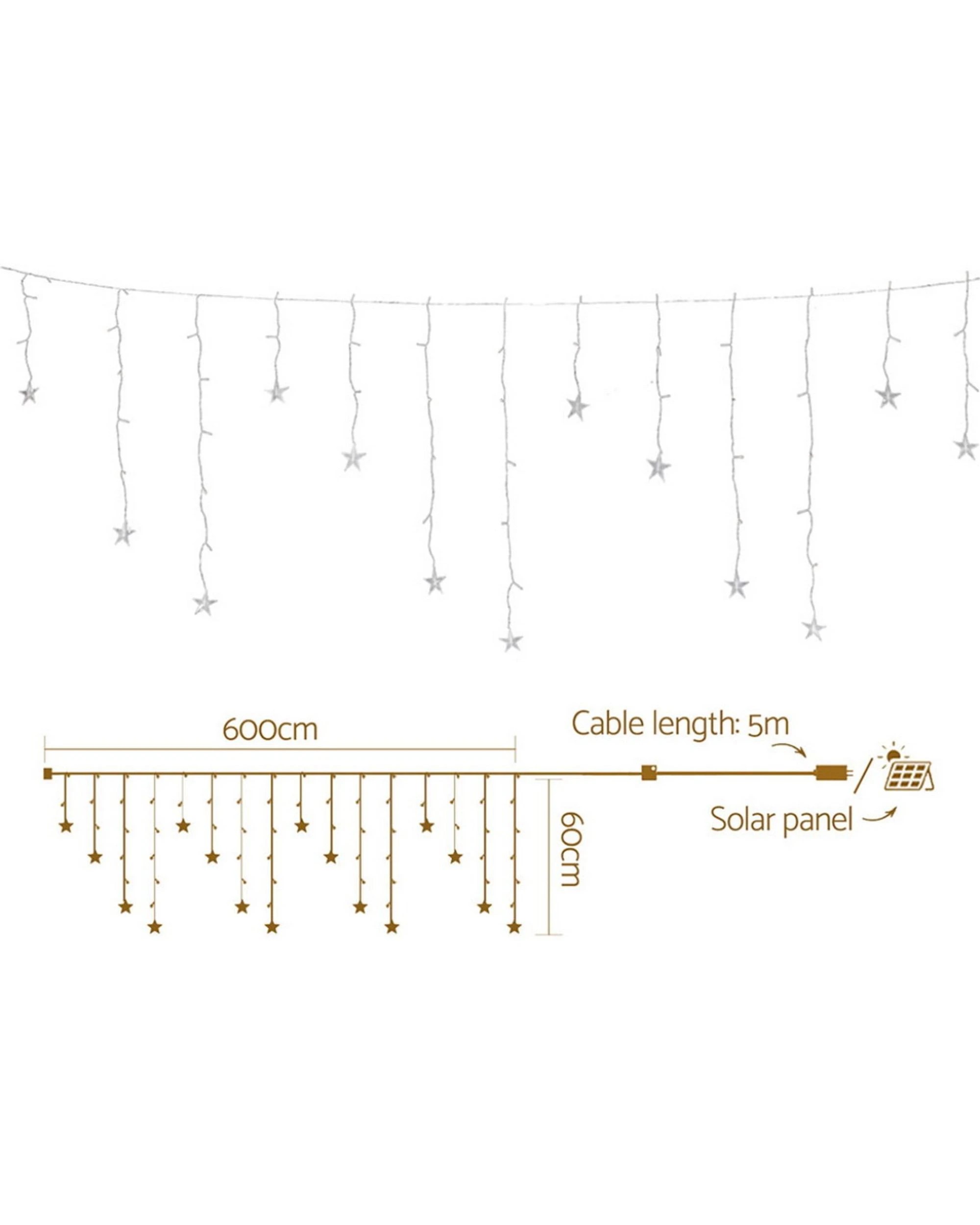 Jingle Jollys 6m Christmas Icicle Lights String Light 160 Led Solar ...