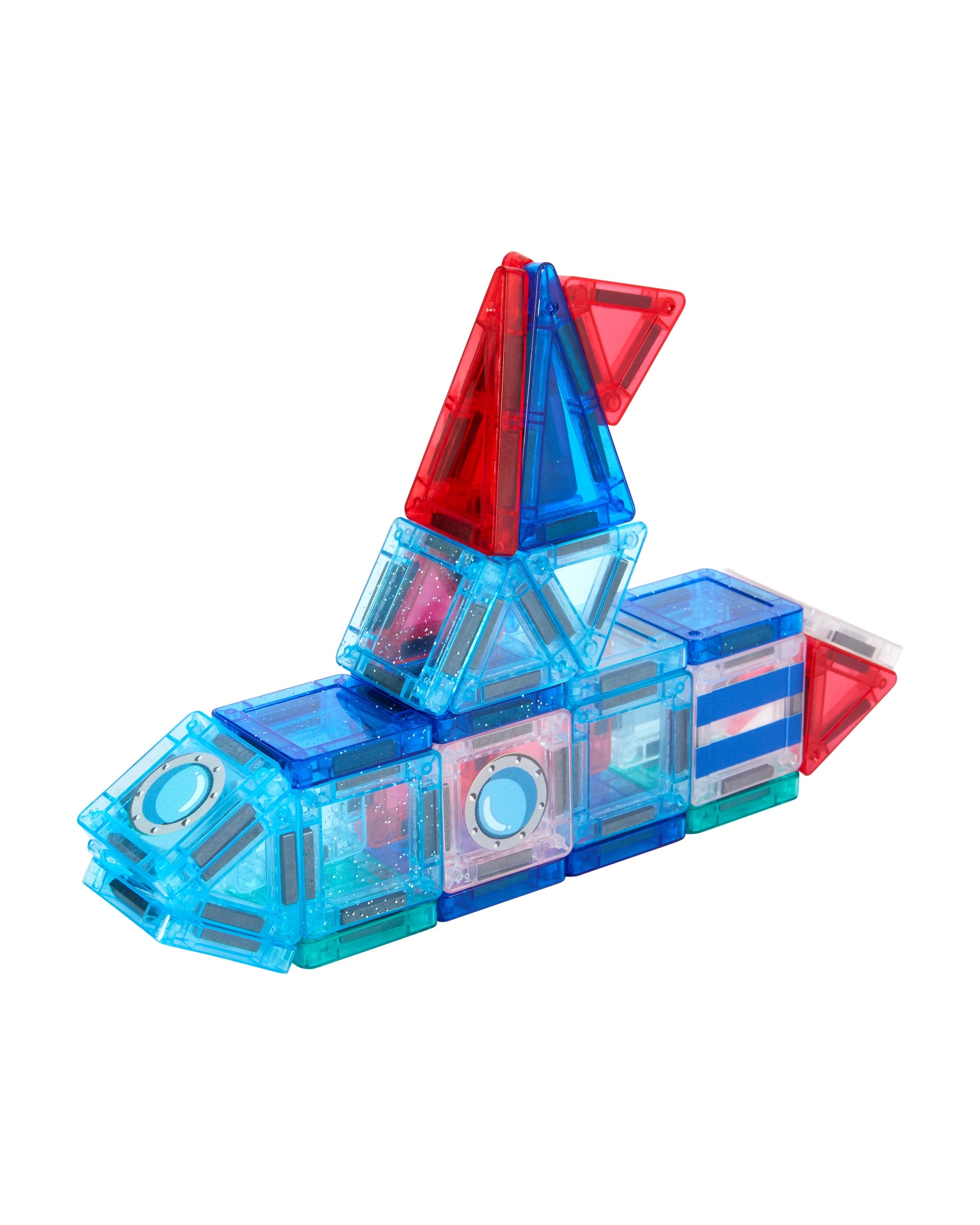 1 34 Piece Magnetic Mini Tiles Rocket Set, 1 of 9