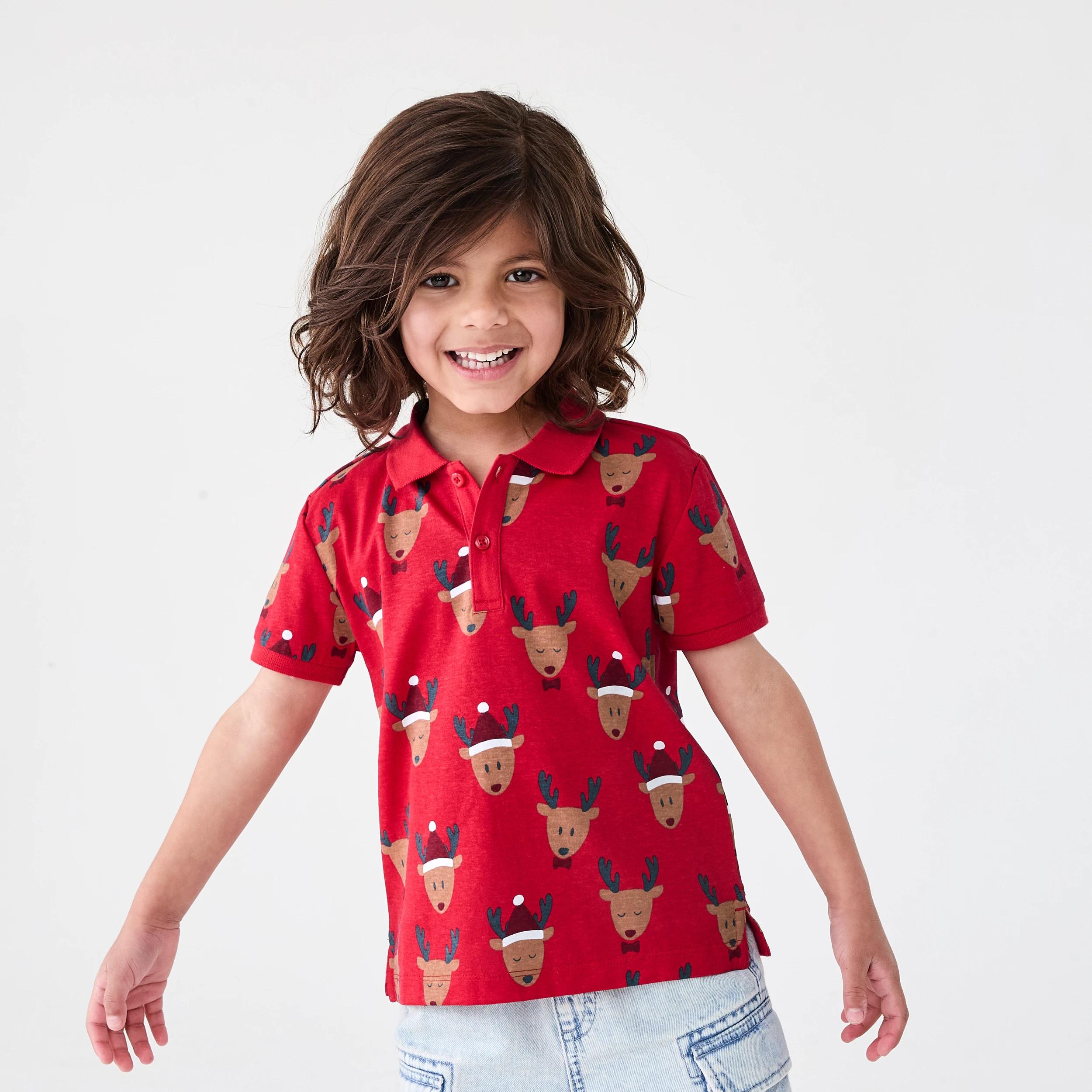 1 Christmas Polo T-shirt Red Xmas, 1 of 8