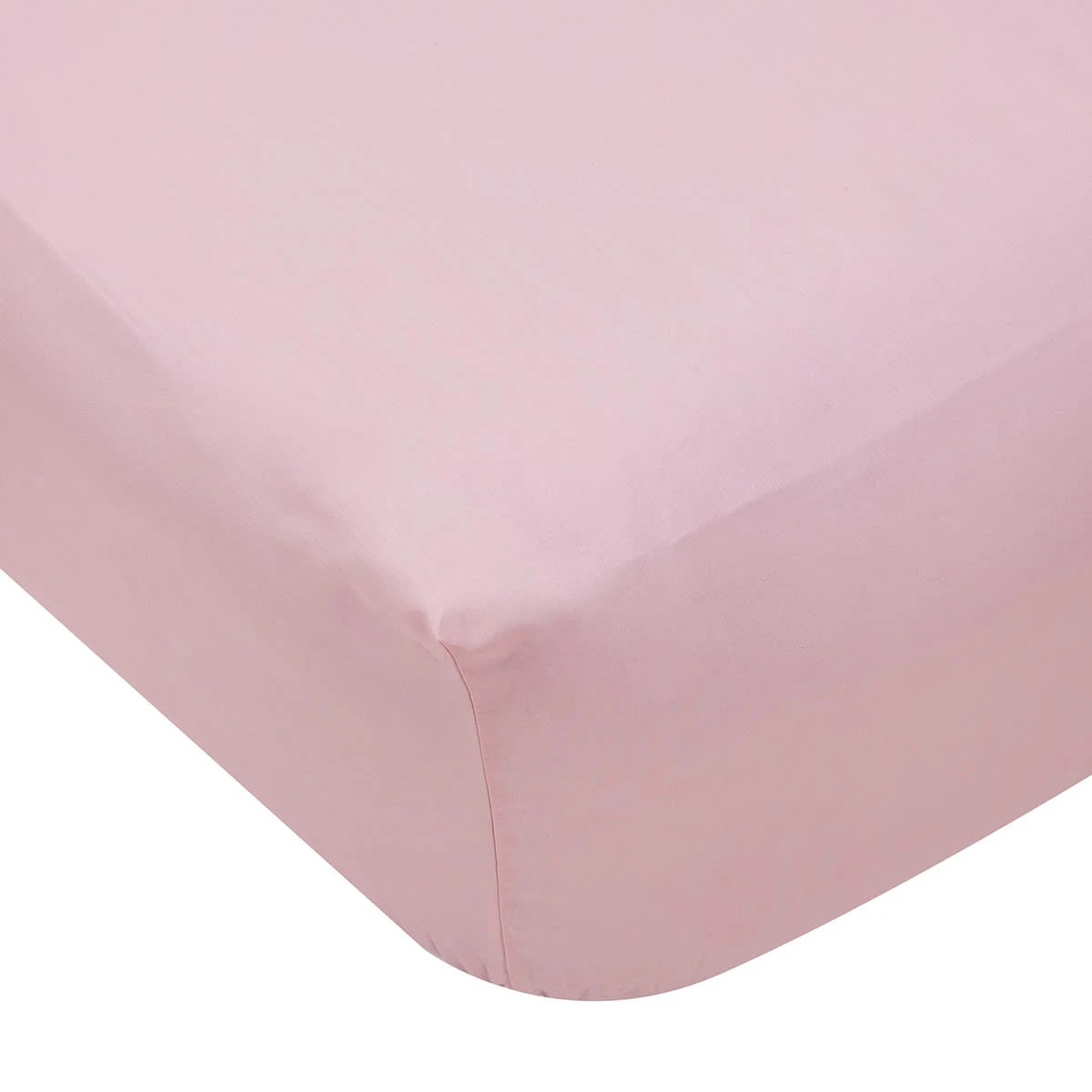 1 180 Thread Count Fitted Sheet - Single Bed, Pink, 1 of 4