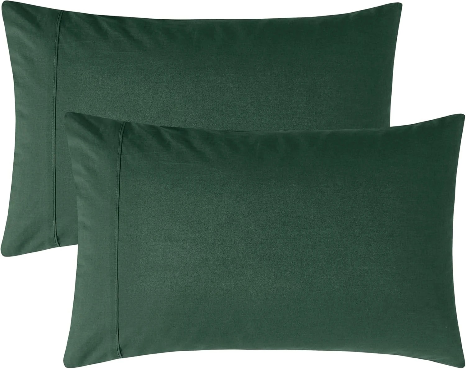5 Gioia Casa Vintage Washed Cotton Sheet Set Soft Breathable - King Single Bed - Forest Green, 5 of 5