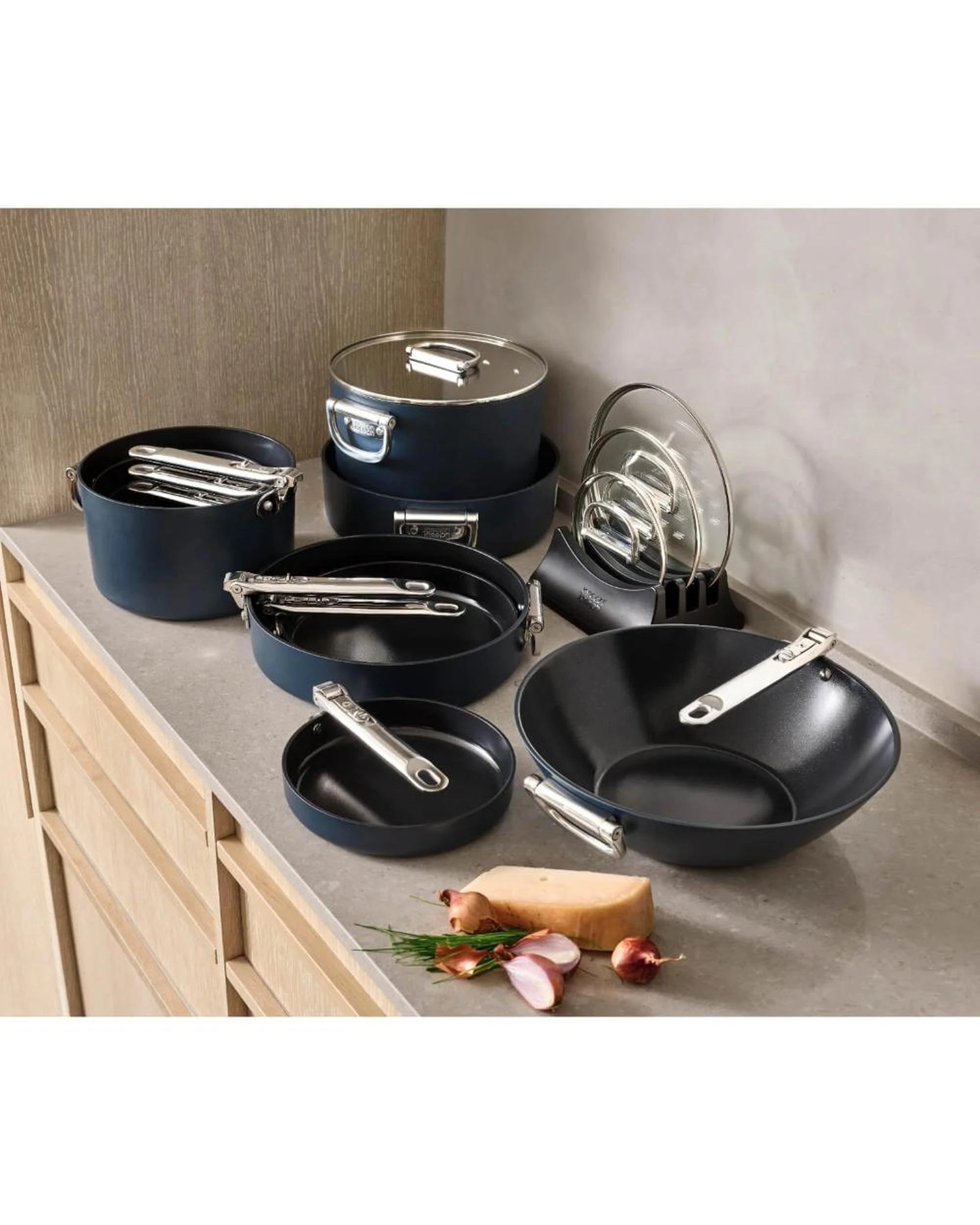 7 Joseph Joseph Space Folding Handle Nonstick 6 Piece Cookware Set  Suits Induction, 7 of 7