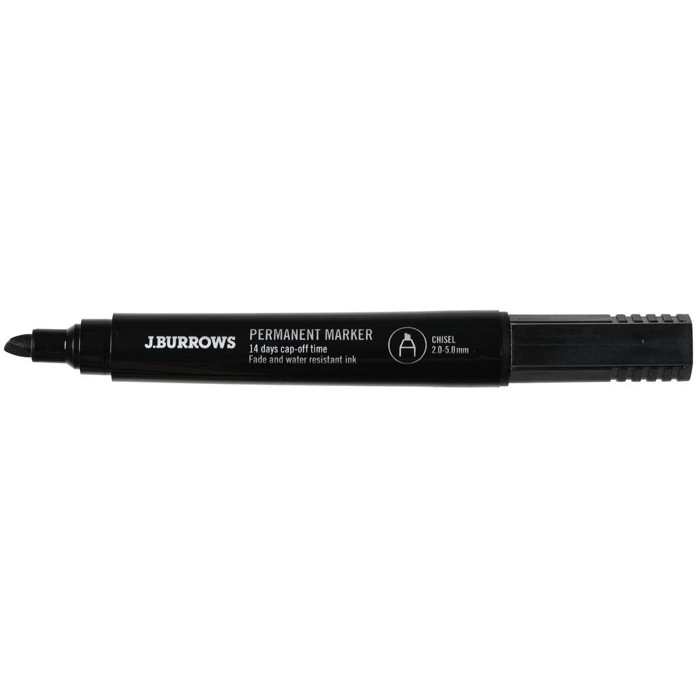 2 J.Burrows Permanent Markers Chisel Black 24 Pack, 2 of 3