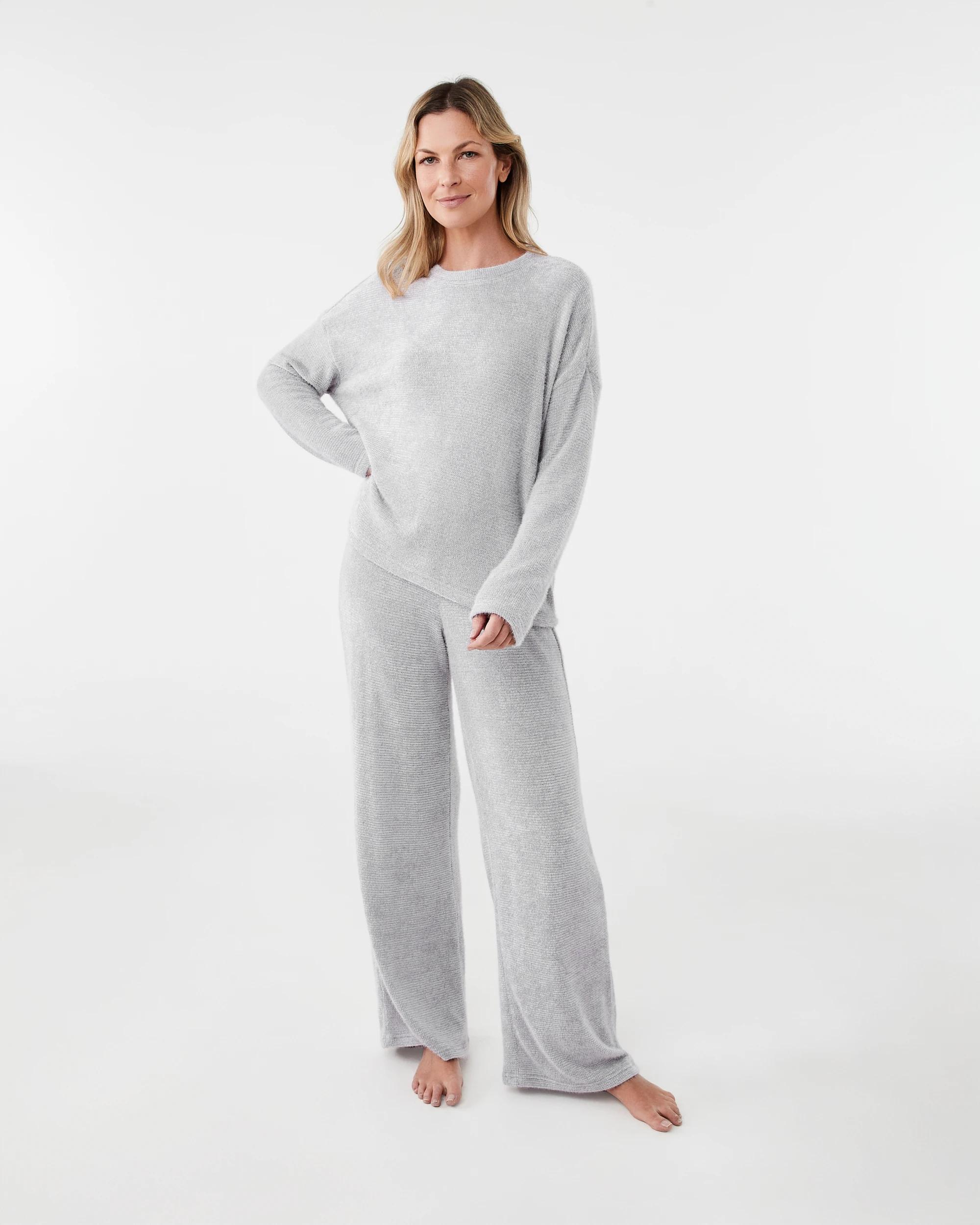 5 Plush Waffle Lounge Pants Slvr Marle, 5 of 5