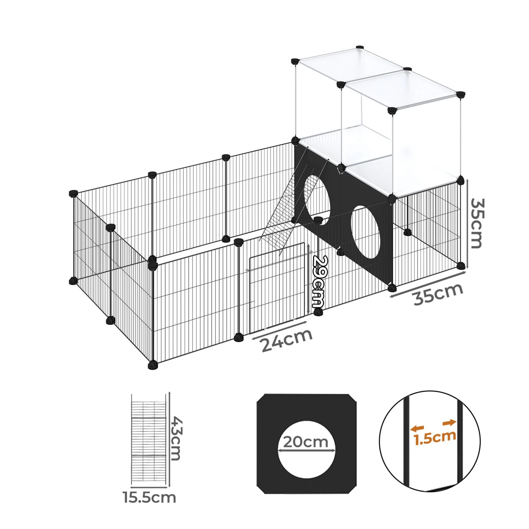 3 Pawz Small Animals Playpen Exercise Fence With Mat And Ramp, 3 of 9