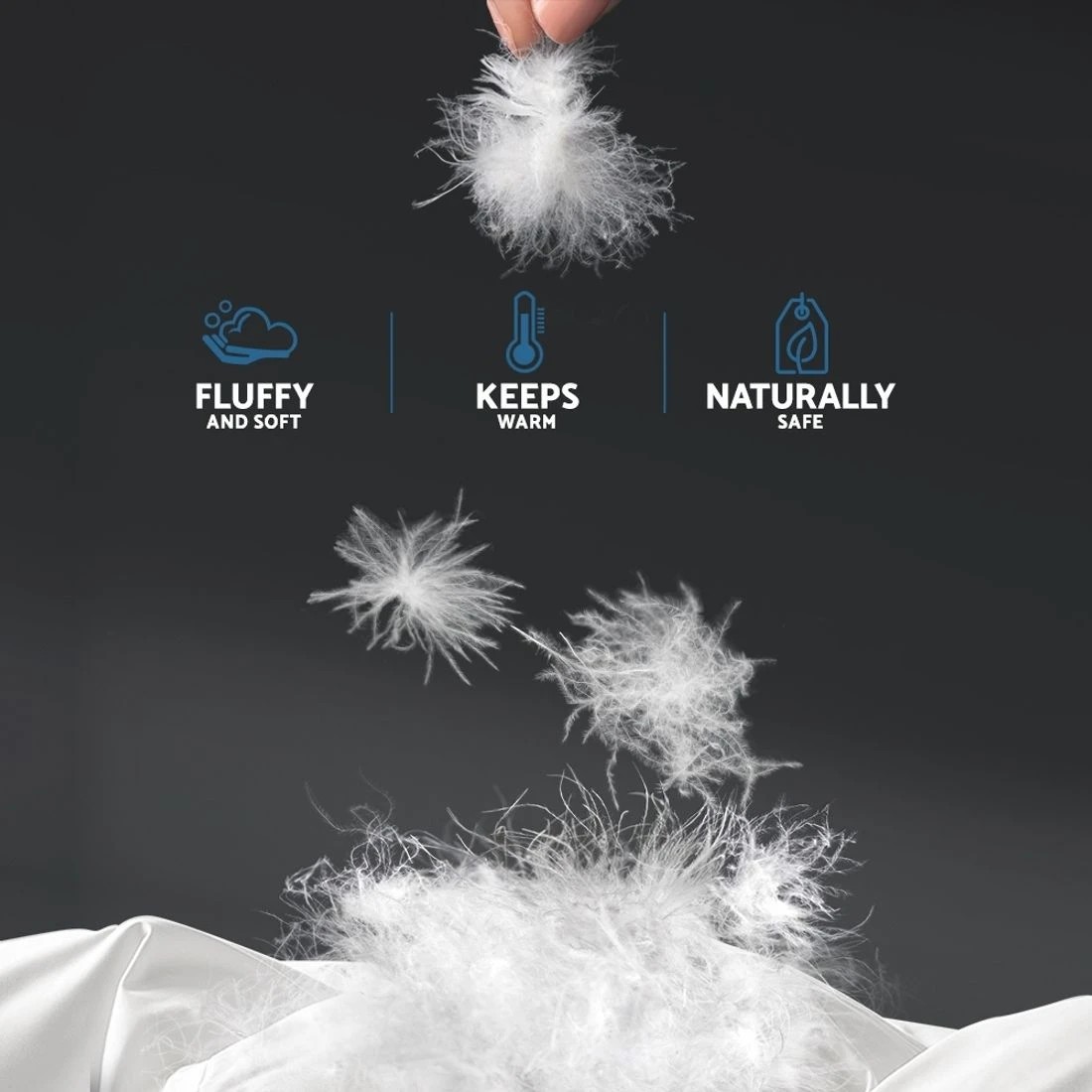 5 Giselle Bedding 700GSM Duck Down Feather Quilt - Queen Bed - White, 5 of 8