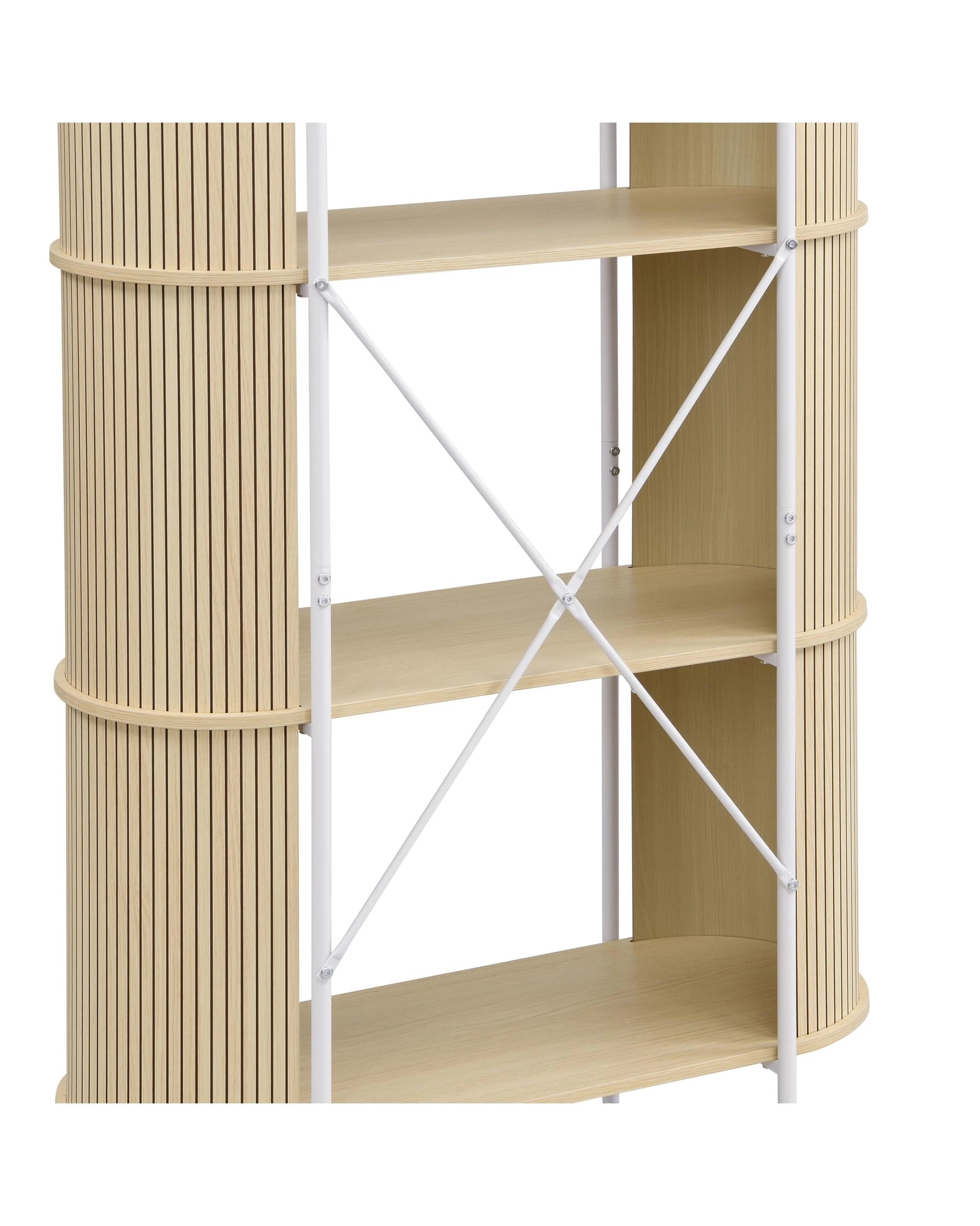 Kodu Bookcase Open Shelving 3 Tier Light Oak - White - Kmart