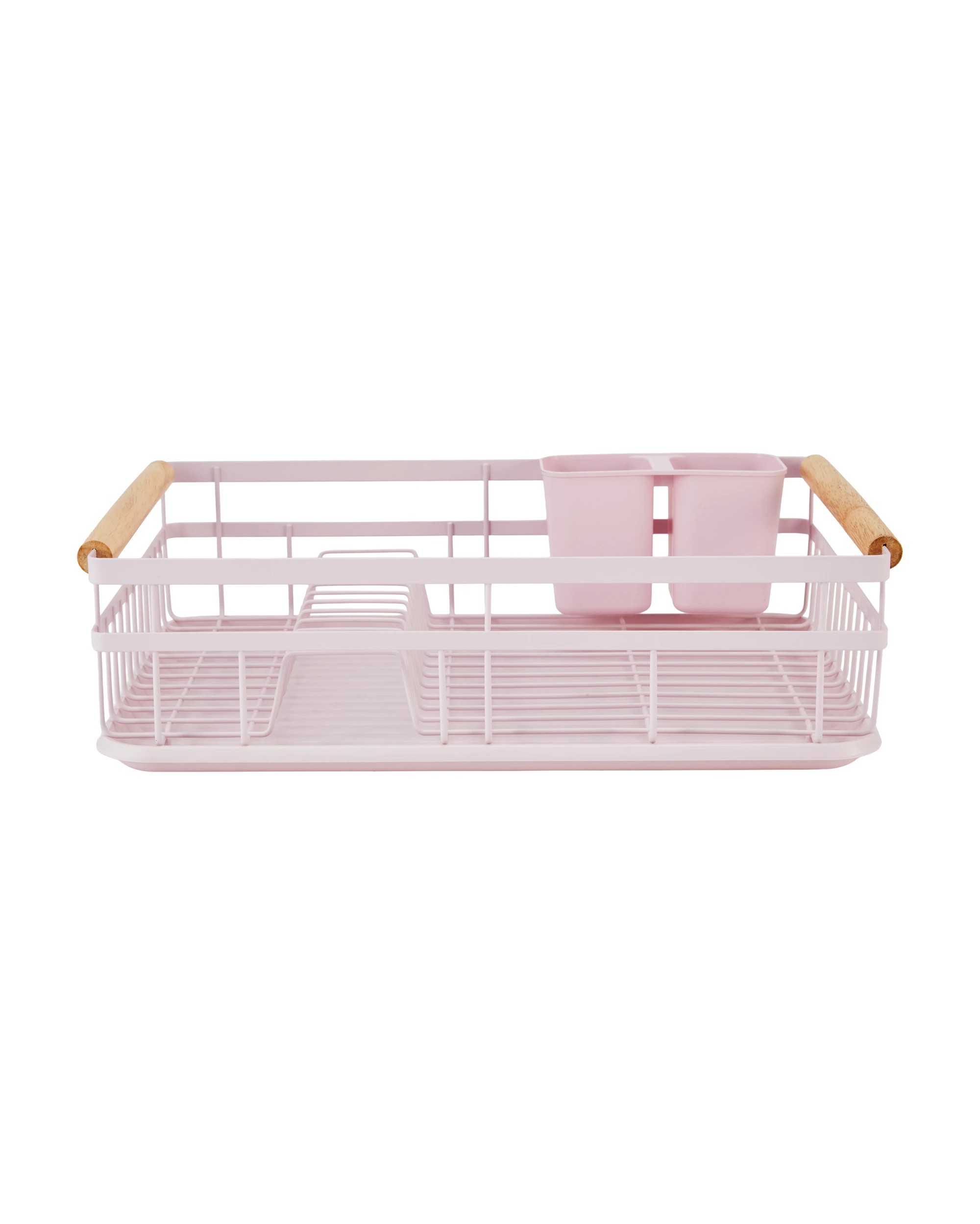 2 Pink Wooden Handle Dish Rack, 2 of 6