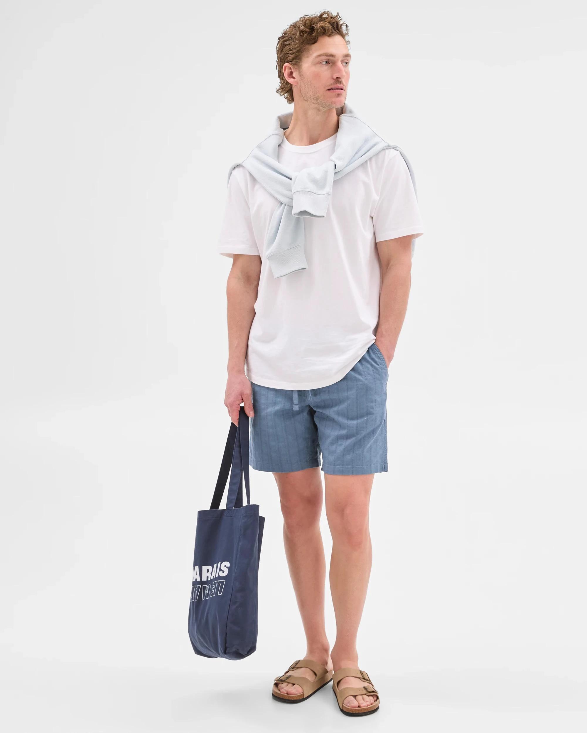 3 Target Australian Cotton Textured Stripe Shorts BLUE, 3 of 4