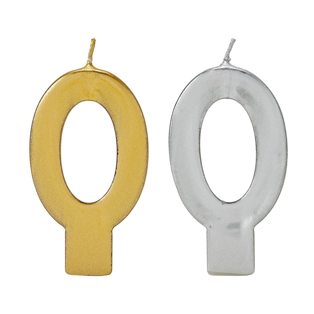 3 Metallic Candle Number 0 - Assorted, 3 of 6