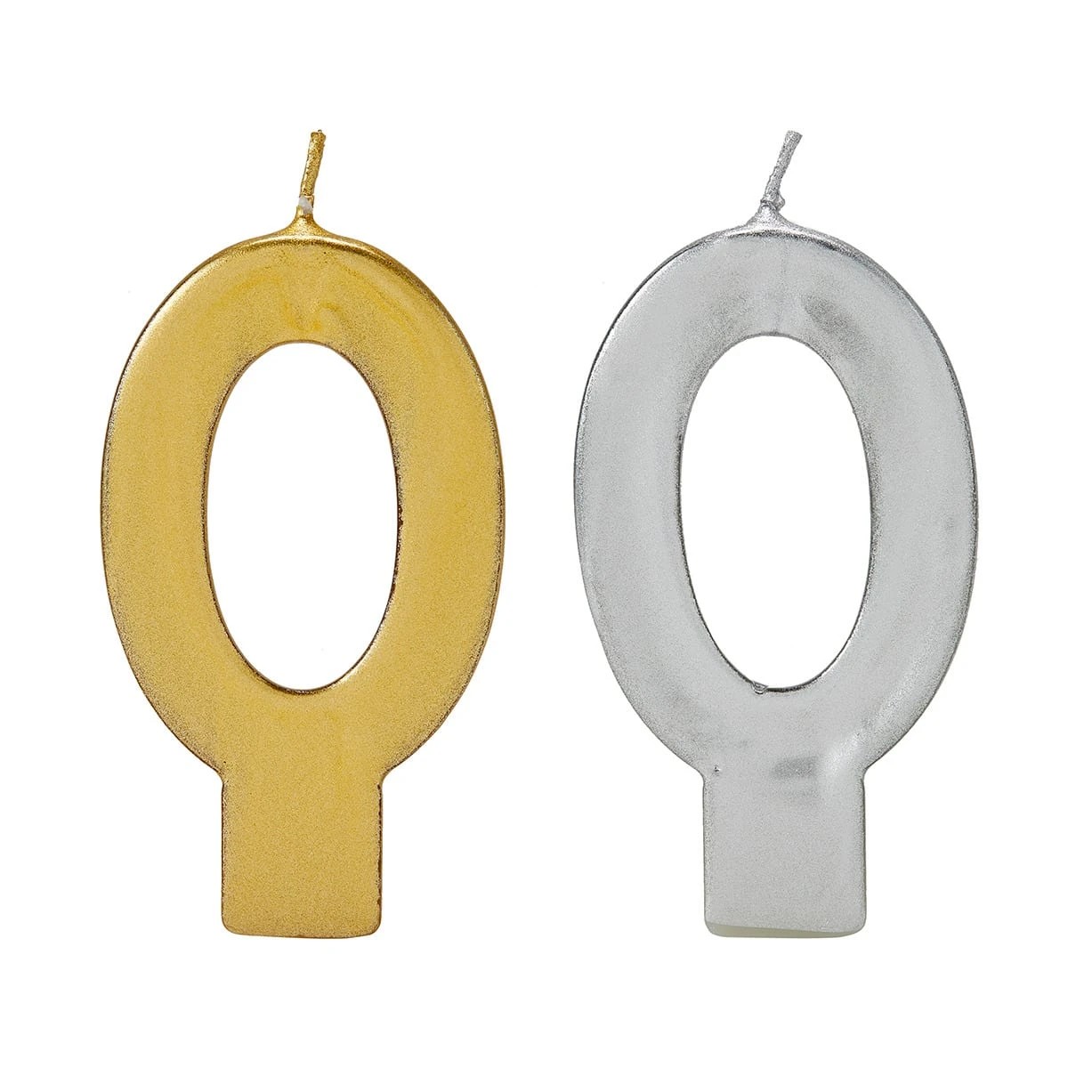 3 Metallic Candle Number 0 - Assorted, 3 of 6