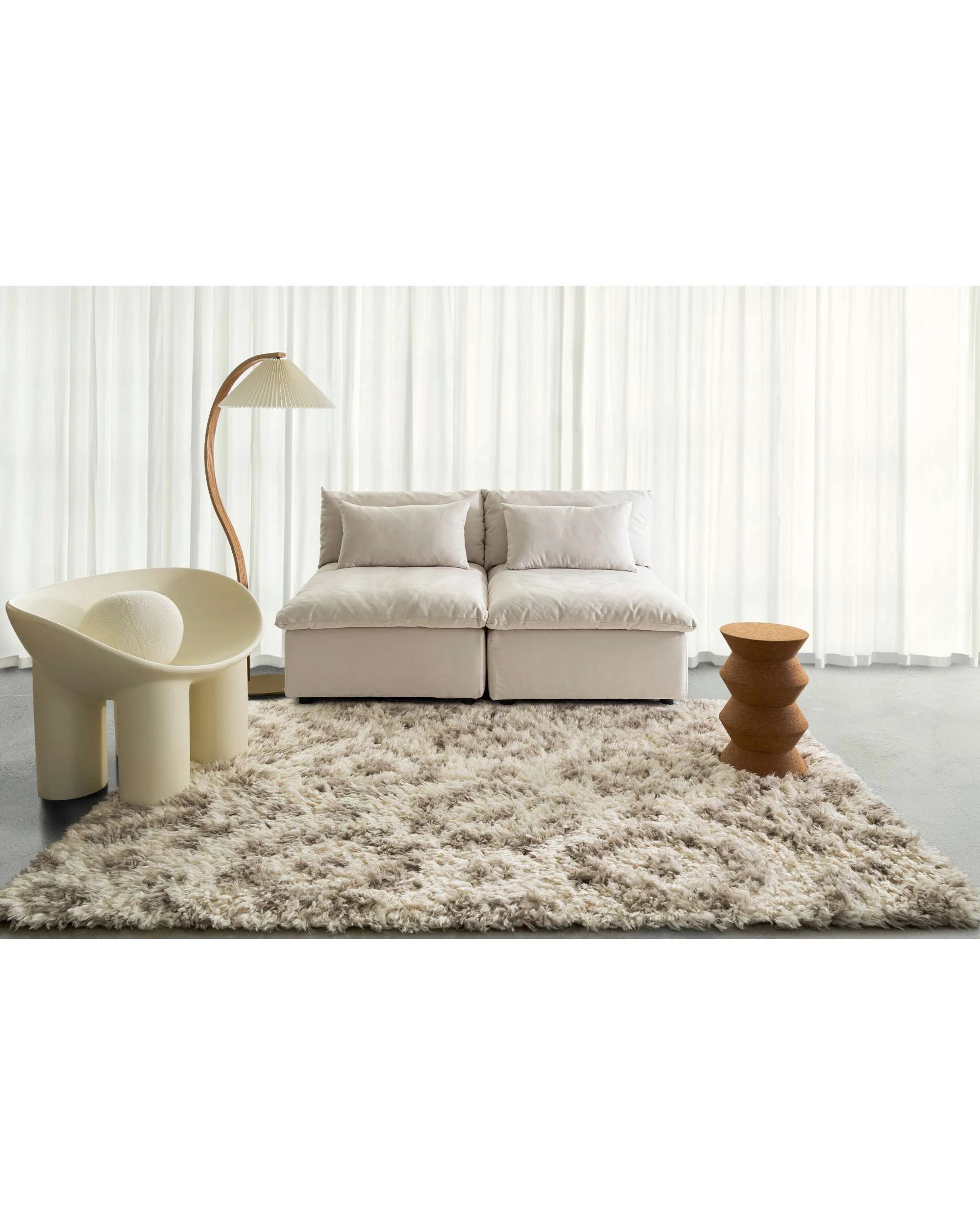 2 Loopsie Zinda Tribal Shag Rug-290cm x 200cm - White, 2 of 8