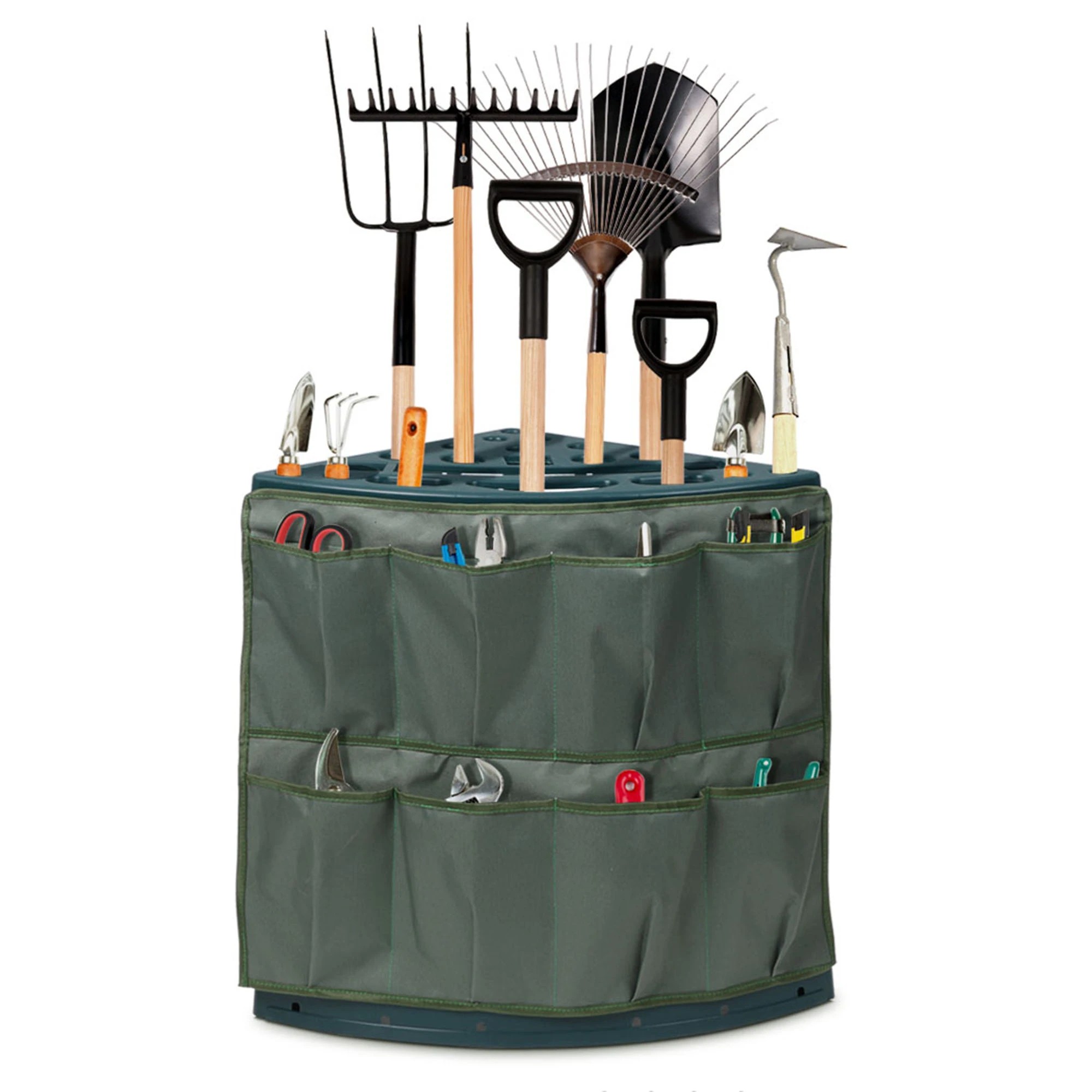 1 Lambu Garden Tools Rack Shed Storage Long Short Handles Organizer Holder - Green, 1 of 5
