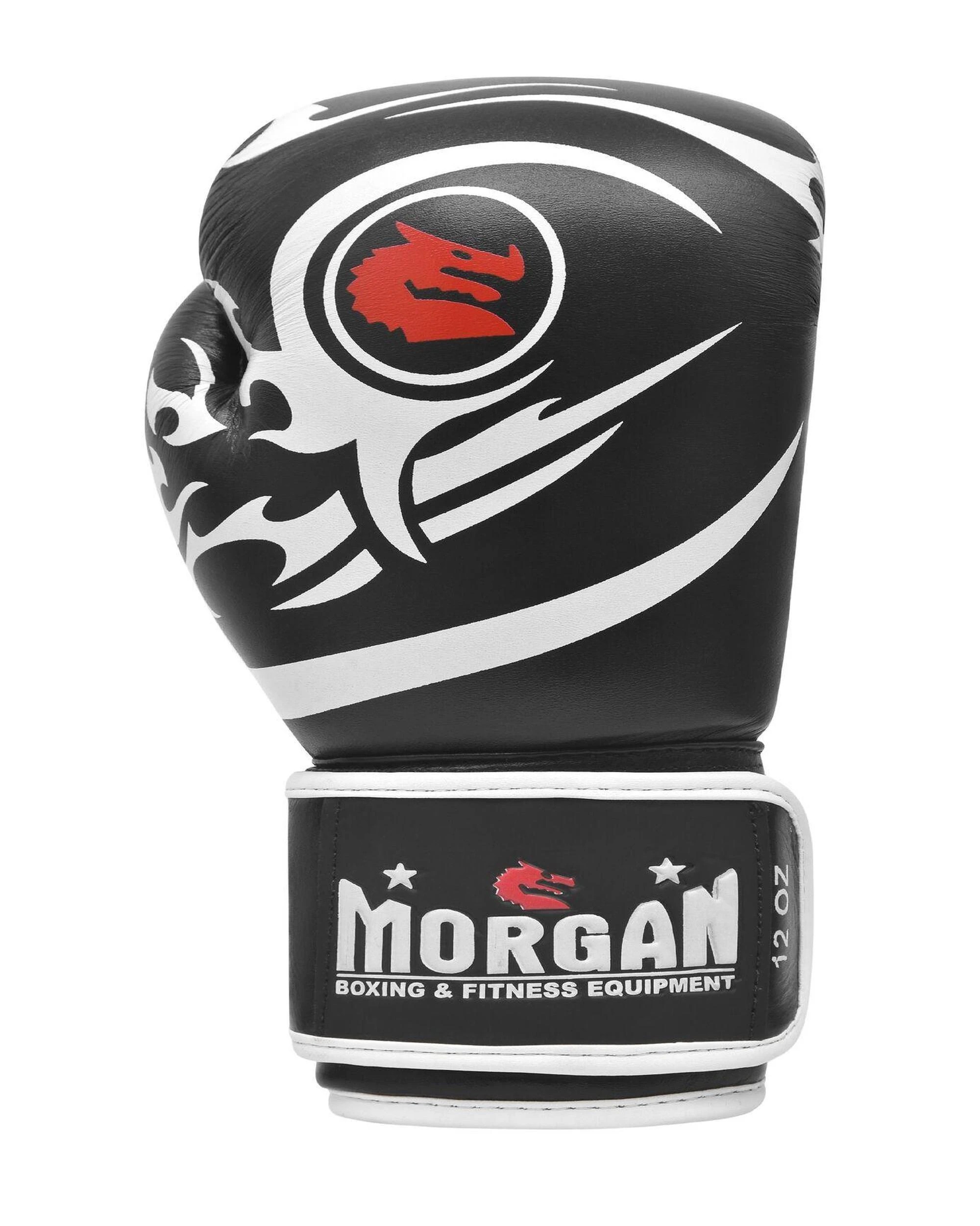 3 Morgan Sports Elite Boxing & Muay Thai Leather Gloves 16oz - Black, 3 of 5