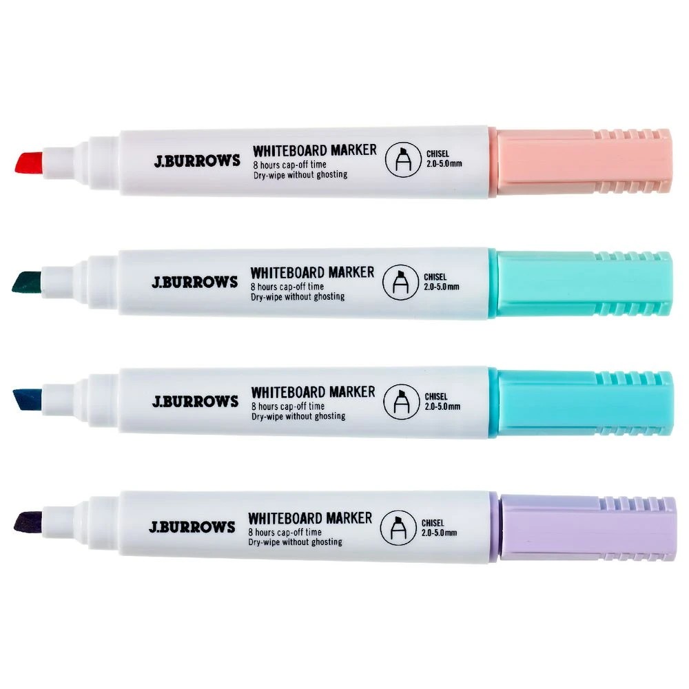 2 J.Burrows Whiteboard Markers Chisel Pastels 4 Pack, 2 of 3