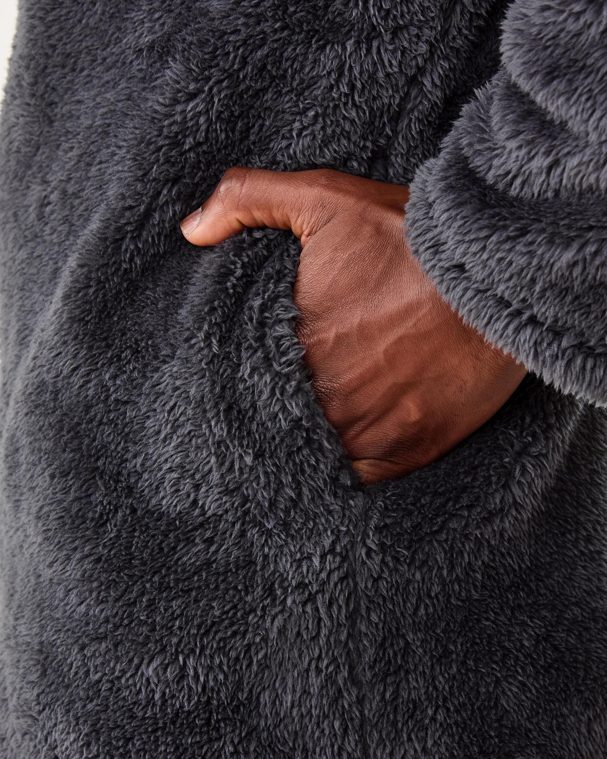 6 Long Sleeve Cosy Zip Through Hoodie Phantom, 6 of 6