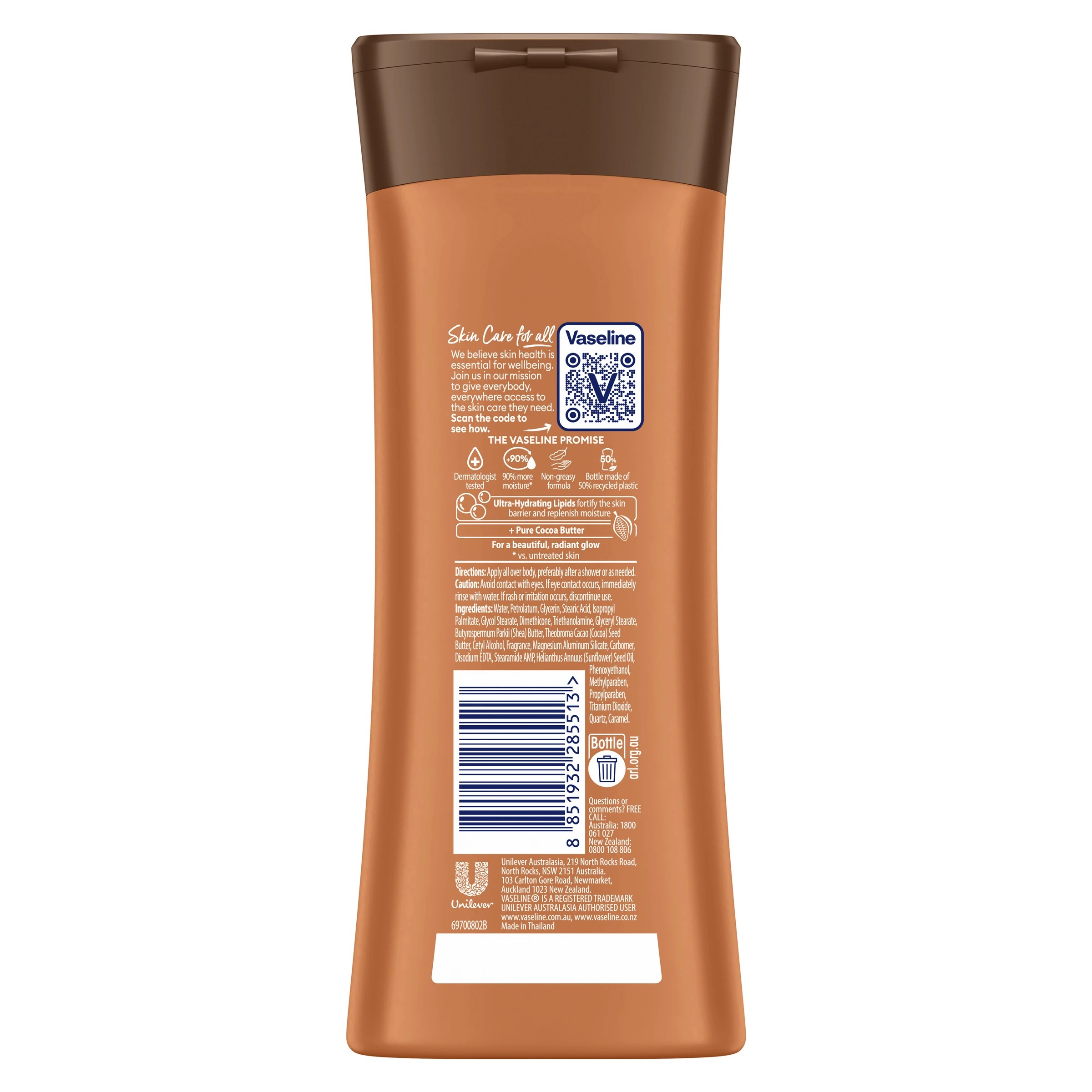 2 Vaseline Intensive Care Cocoa Glow 48H Moisture Body Lotion 225ml - Ultra Hydrating Lipids, 2 of 5