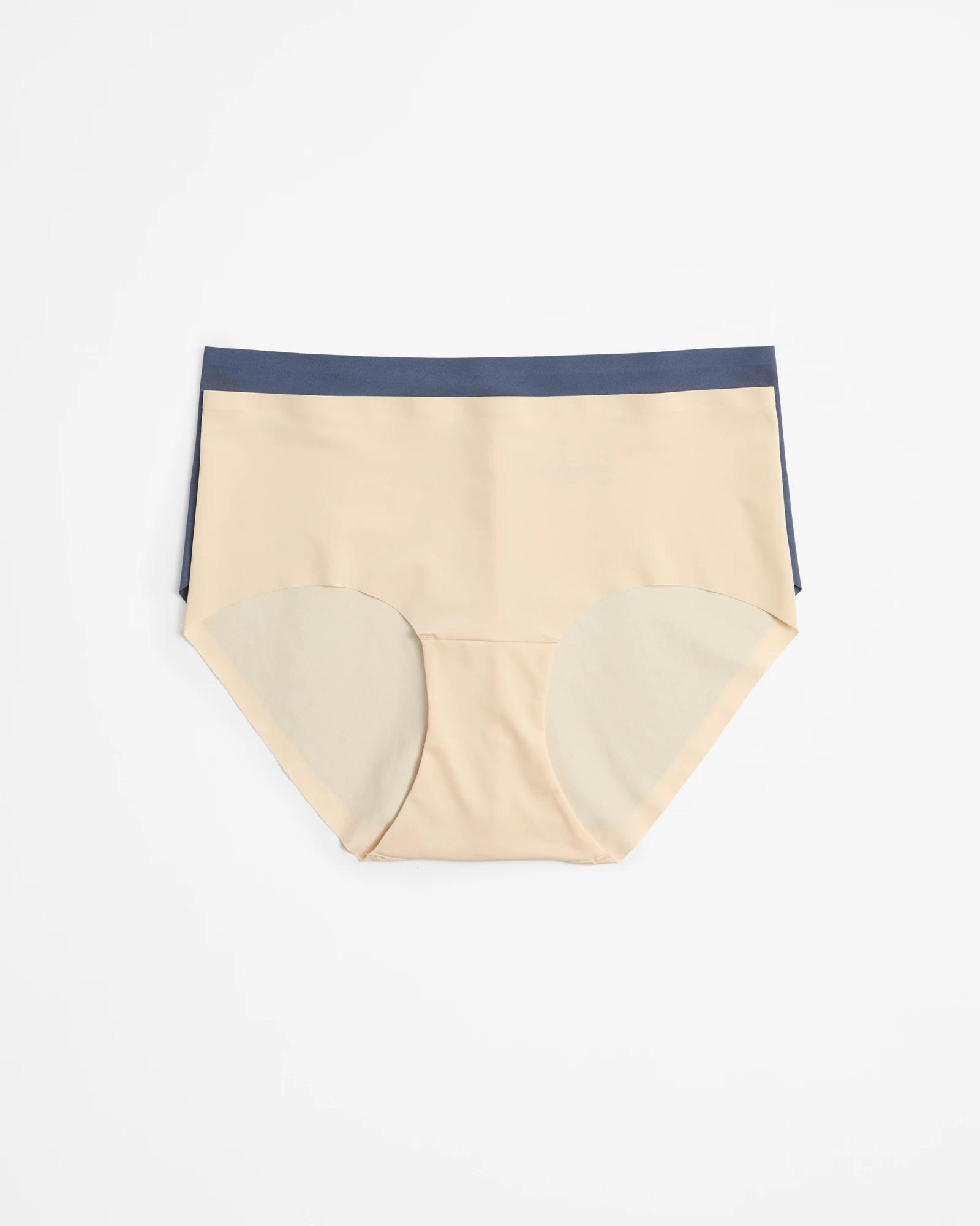 1 Target Womens Bonded No Show Midi Briefs 2 Pack BLUE INDIGO/BARE BEAUTY, 1 of 3