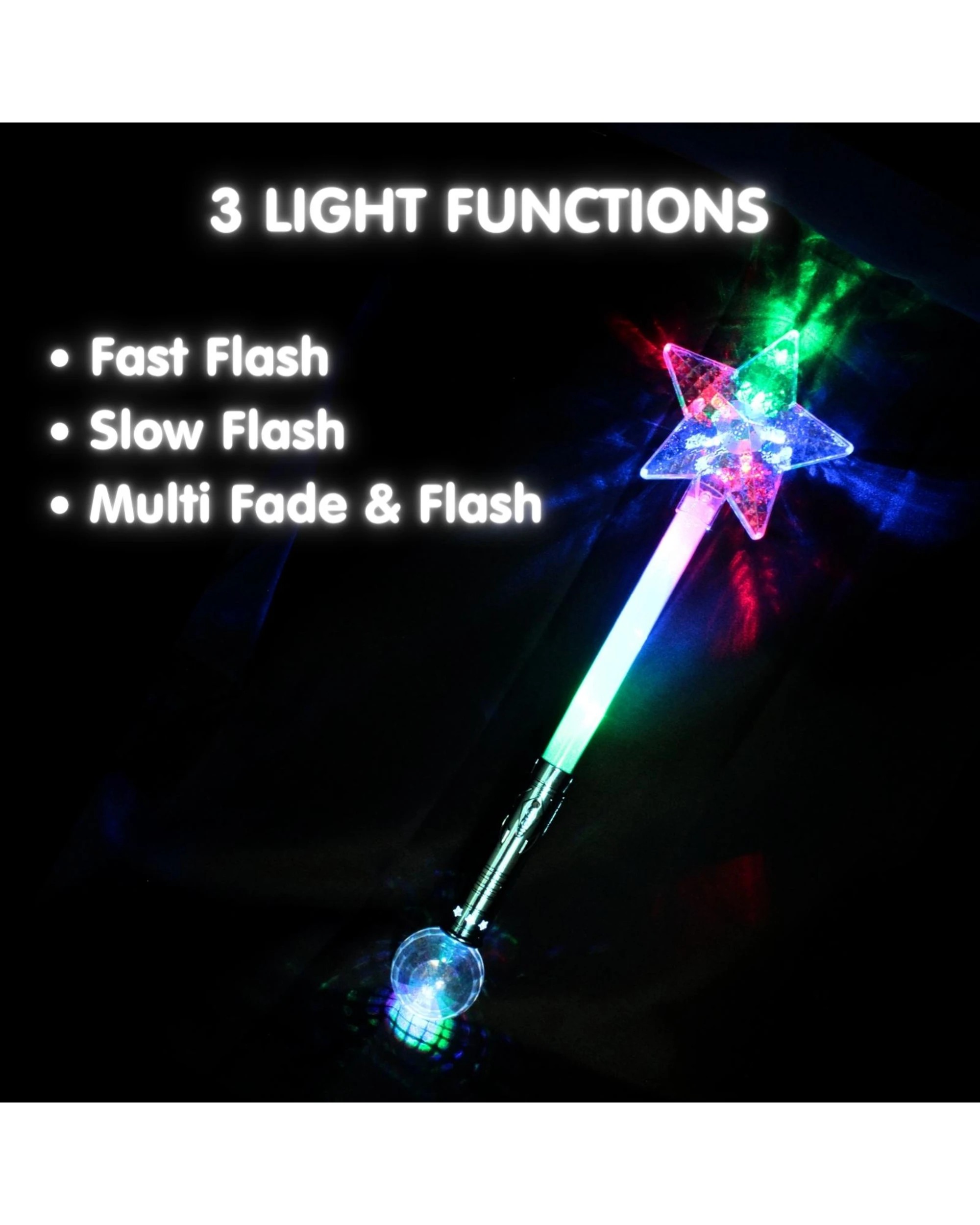 2 Partyrama Flashing LED Star Wand, 2 of 3