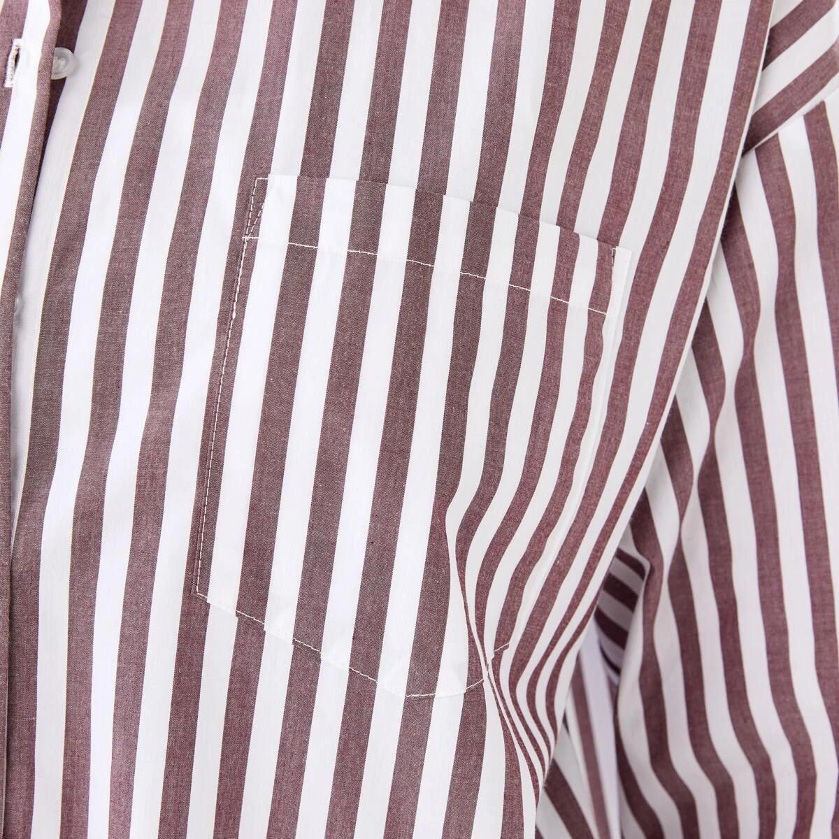 8 Long Sleeve Oversized Cotton Shirt Deep Strpe, 8 of 8