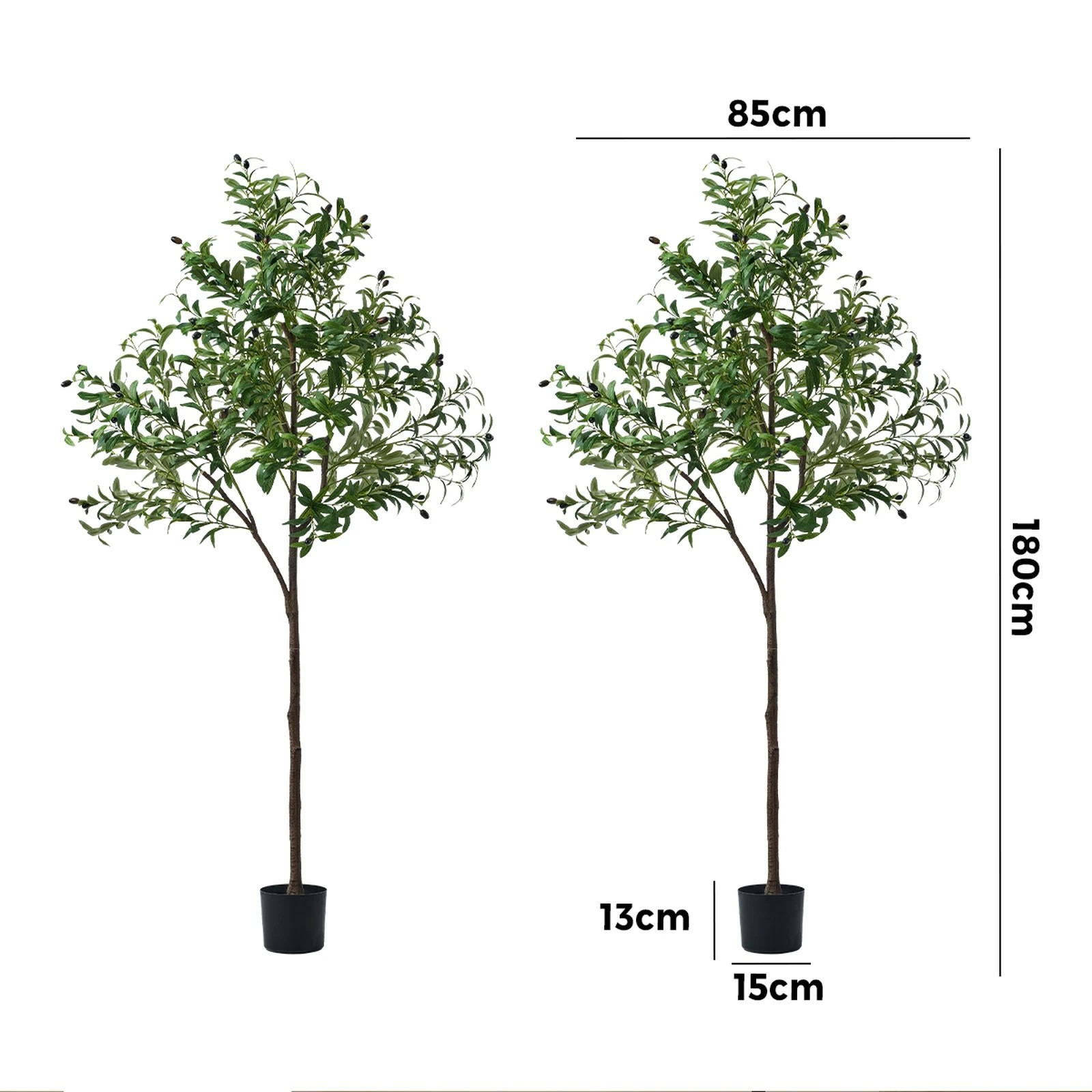 2 Livsip 2 Pack Artificial Olive Tree 180cm Faux Potted Plants - Green, 2 of 10
