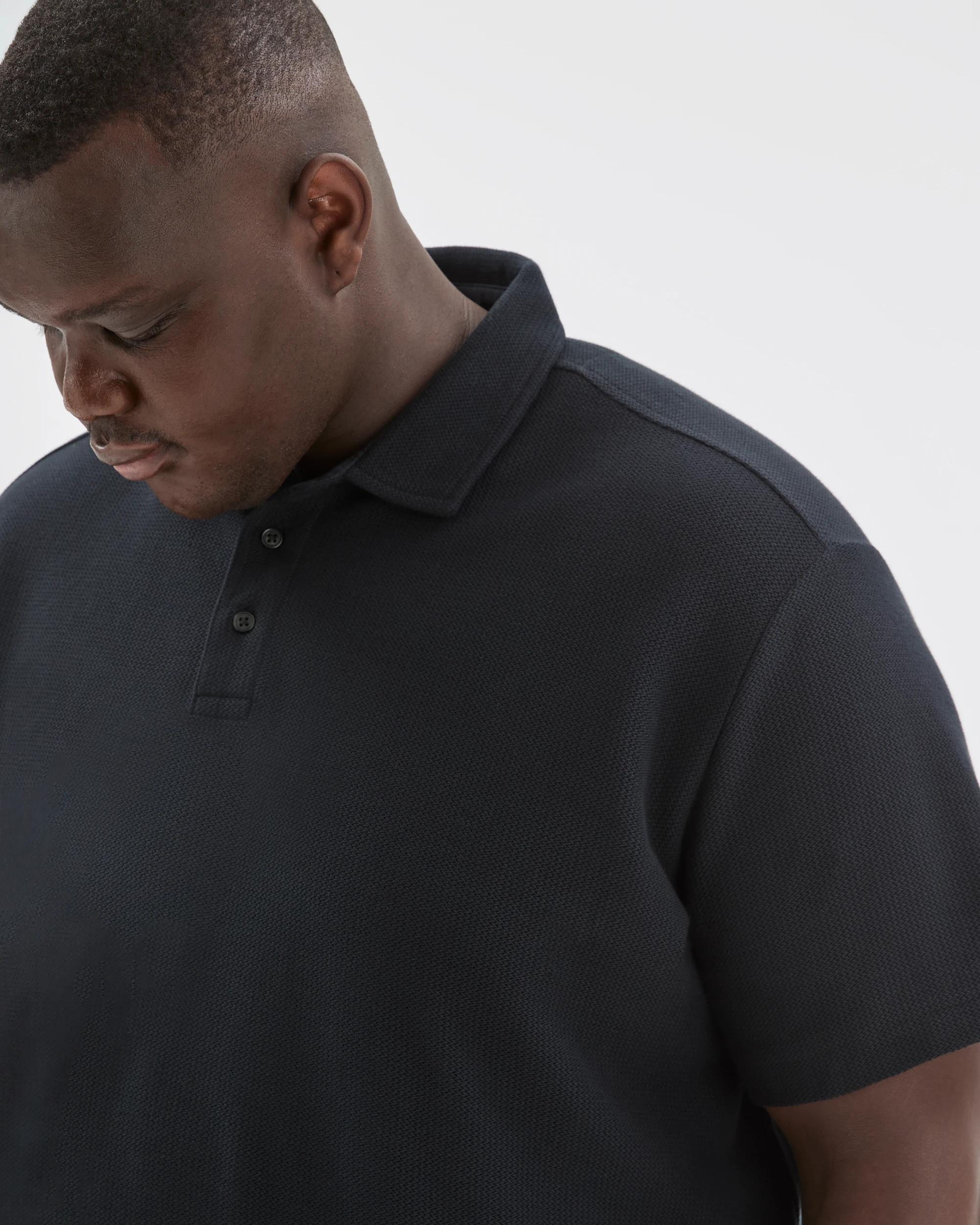 5 Target Man Plus Size Australian Cotton Textured Polo Top BLACK, 5 of 7