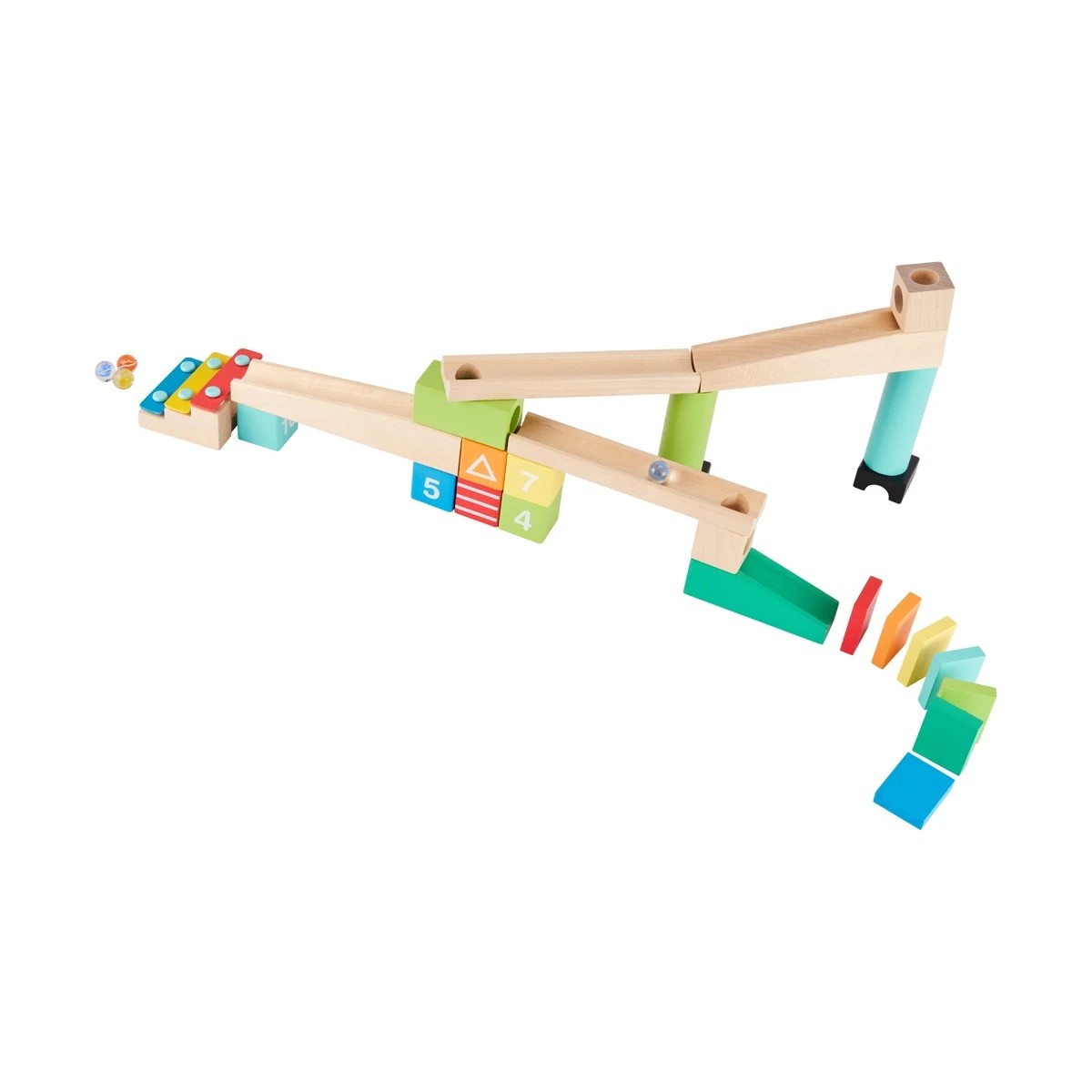 6 79 Piece Wooden Marble Run Set, 6 of 11