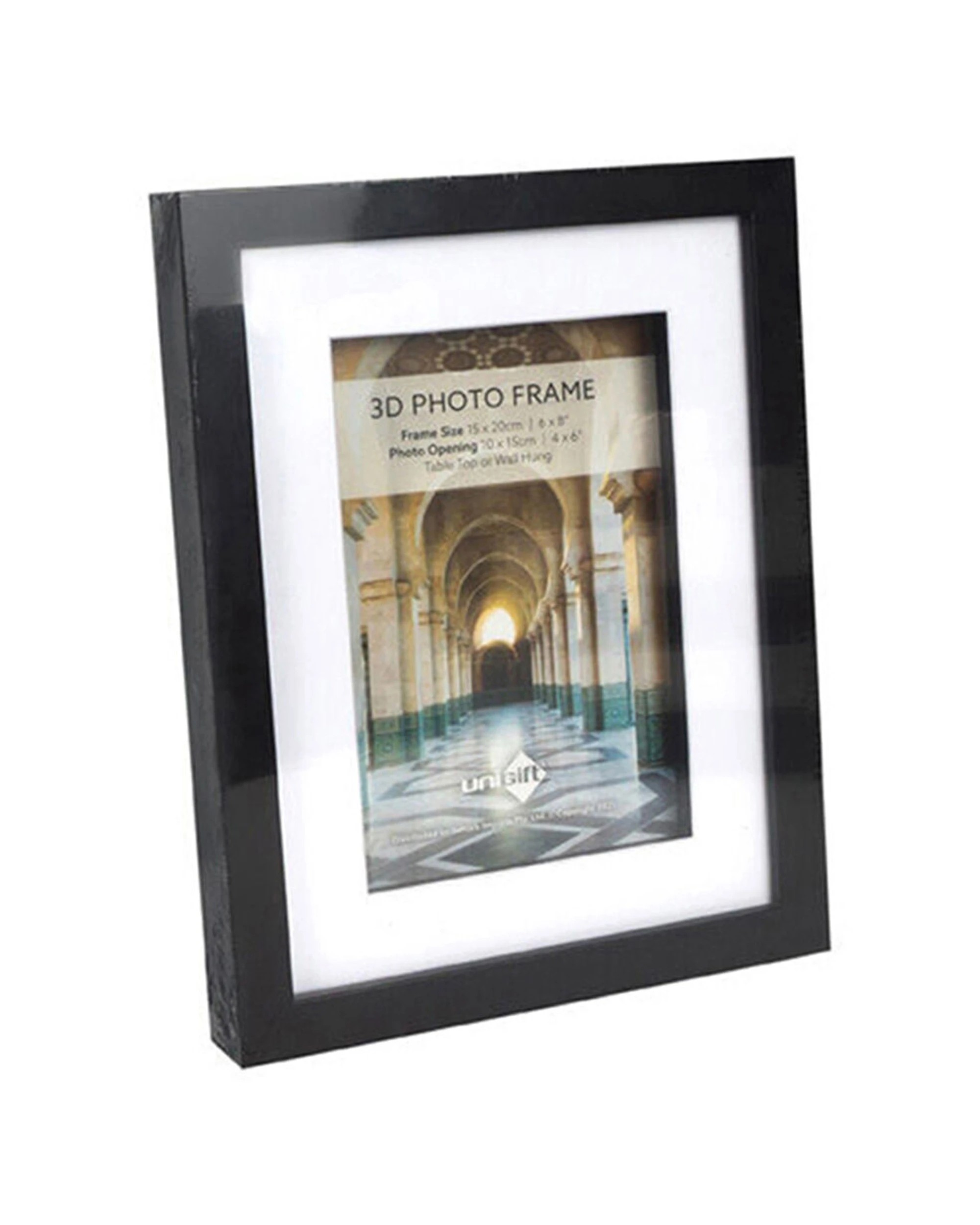2 Unigift 6PK 3D Wooden Glass Hanging Picture Photo Frame 15x20/10x15cm - Black, 2 of 2