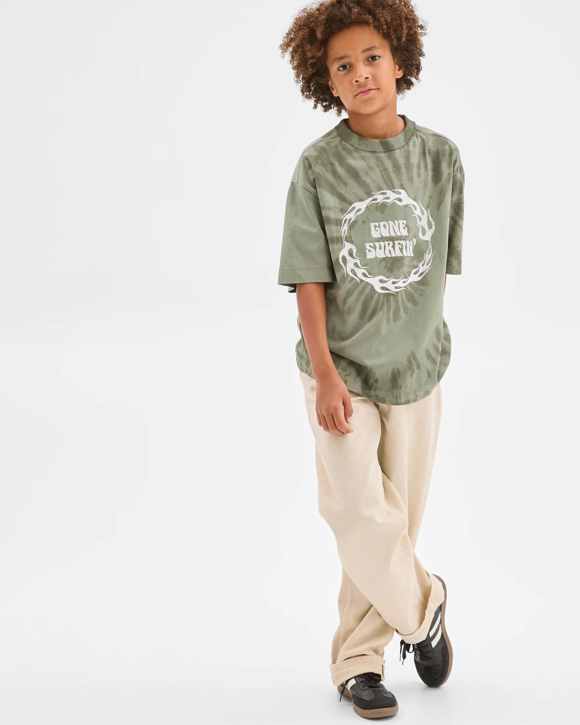 2 Target Kids Australian Cotton Oversized Tie Dye T-Shirt GREEN, 2 of 5