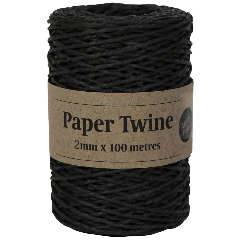 1 Gift Packaging Paper Twine 2mm x 100 m Black, 1 of 1